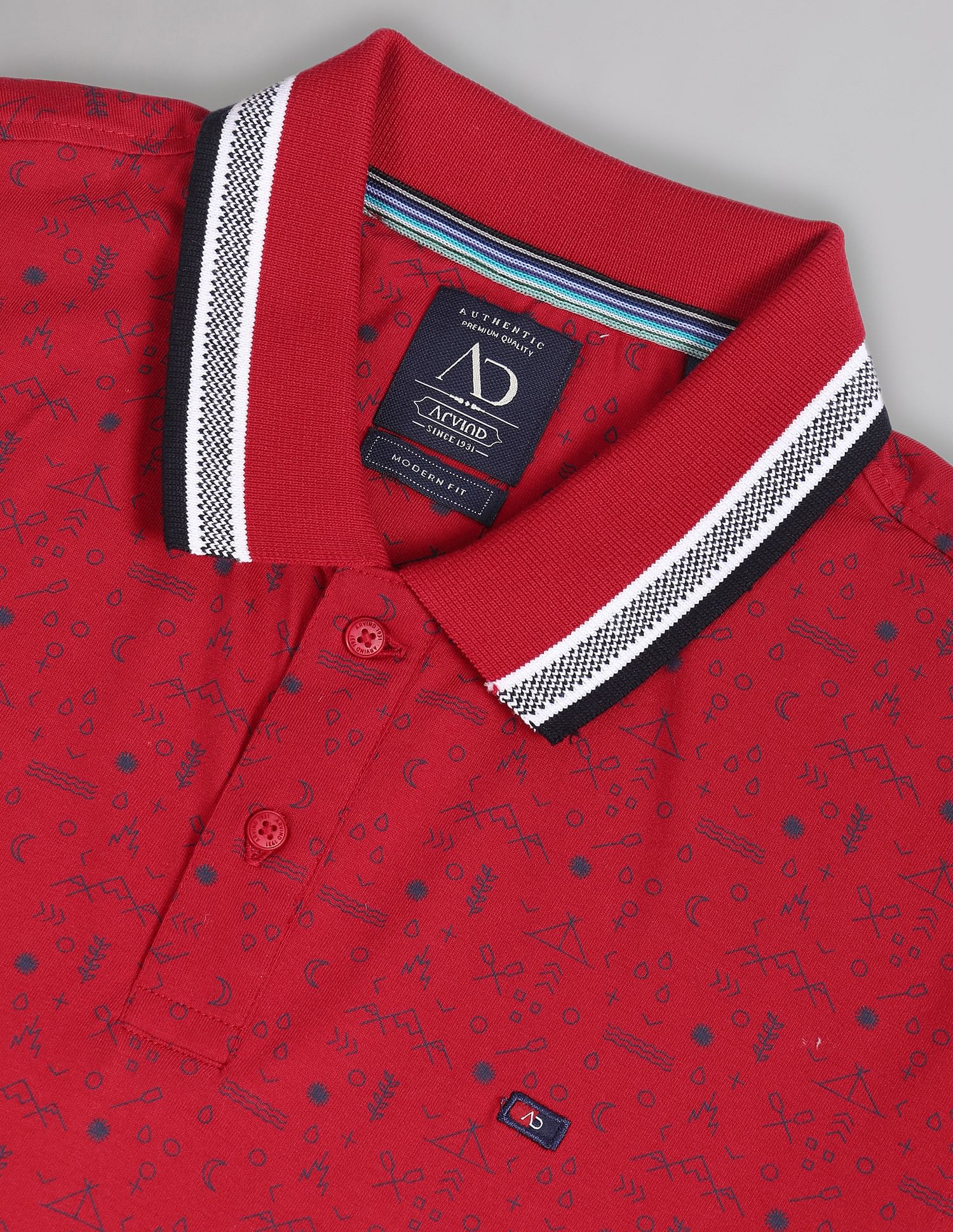AD by Arvind Cotton Slim Real Deal Polo Shirt