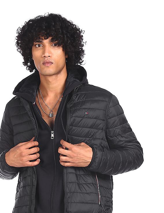 Tommy hilfiger mens black jacket sales