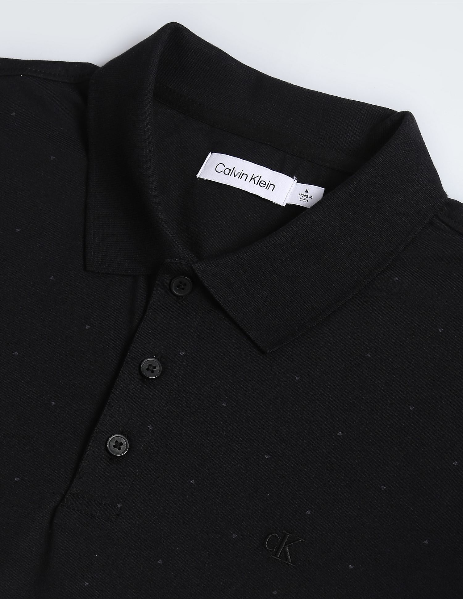 Calvin Klein Geometric Print Knitted Polo Shirt