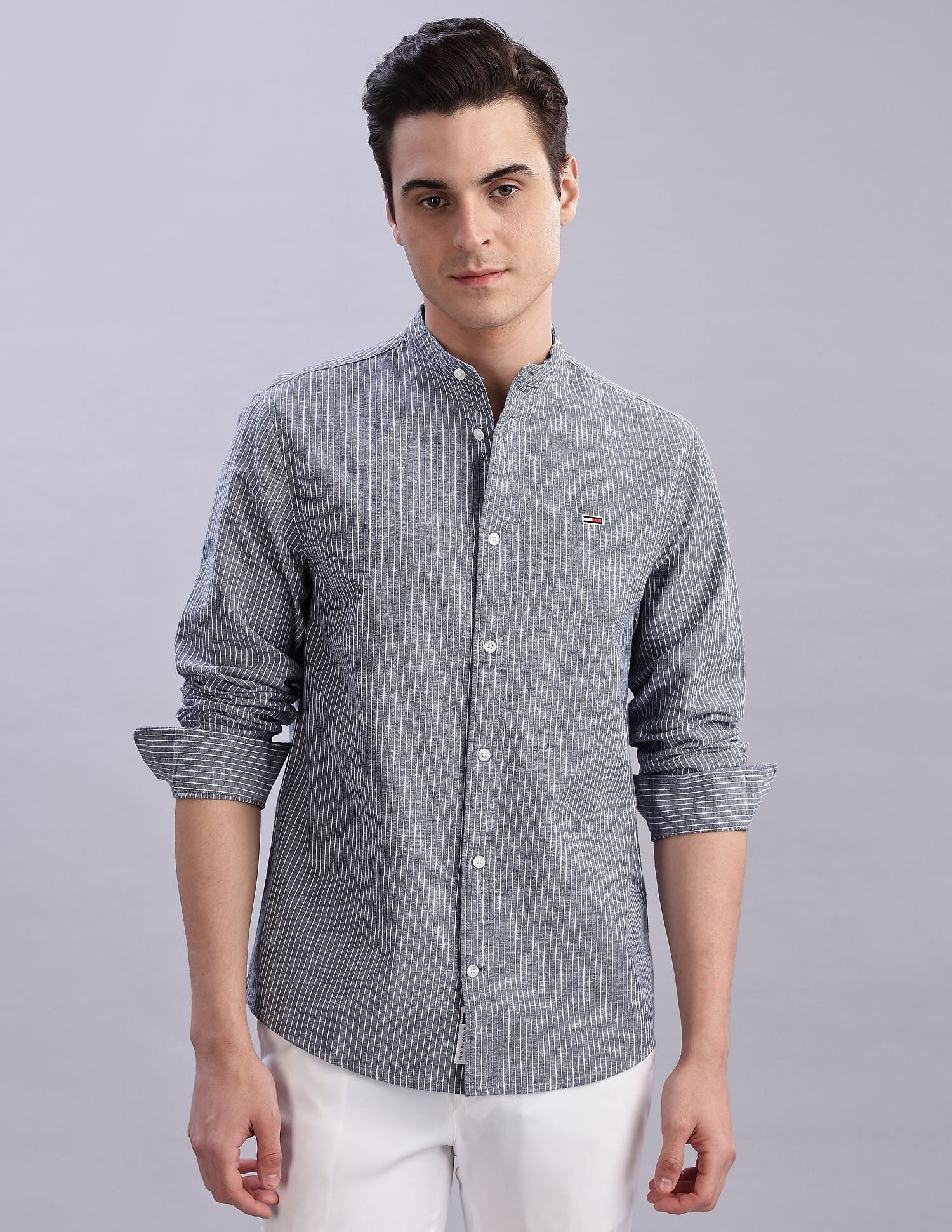 Tommy Hilfiger Striped Regular-Fit Woven Shirts