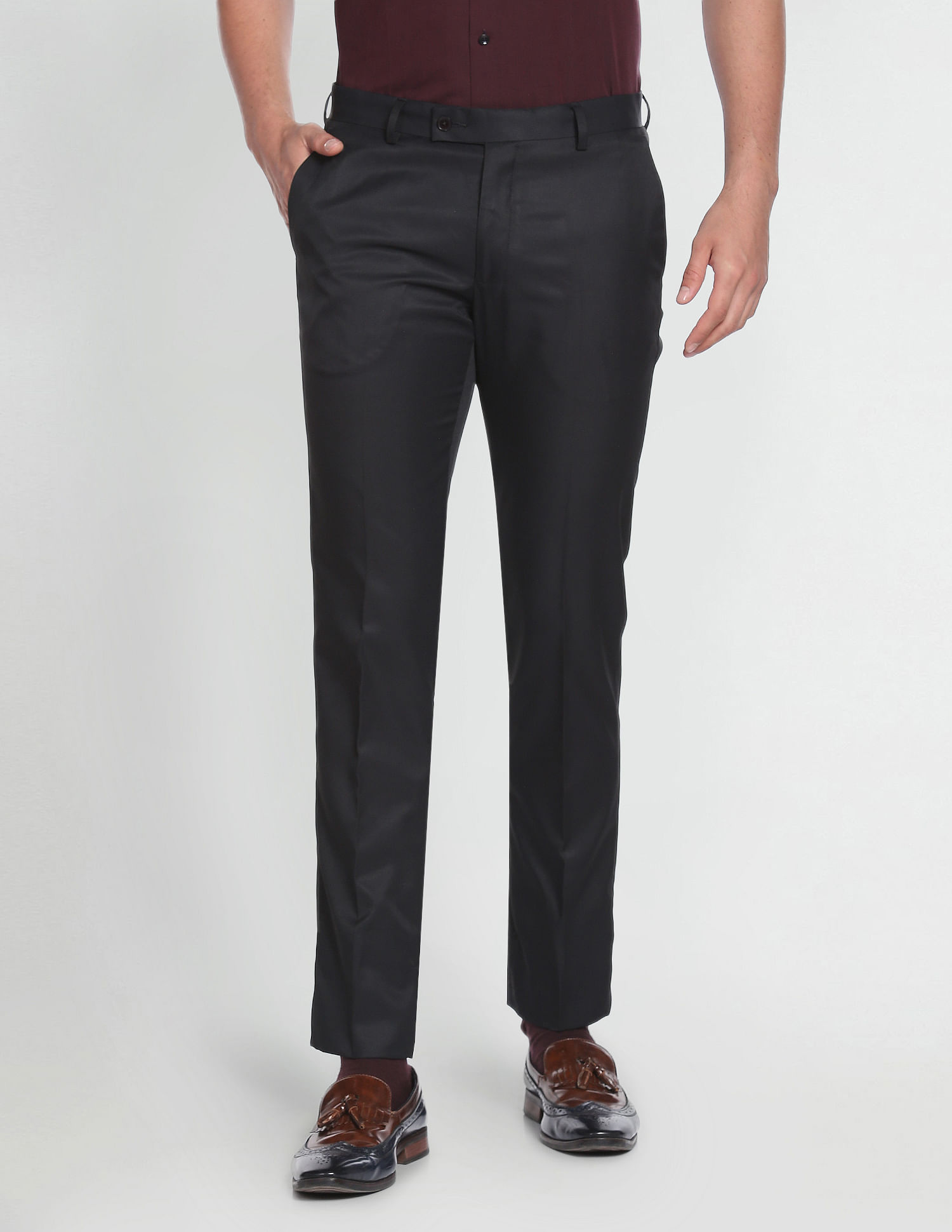Arrow Solid Twill Formal Trousers