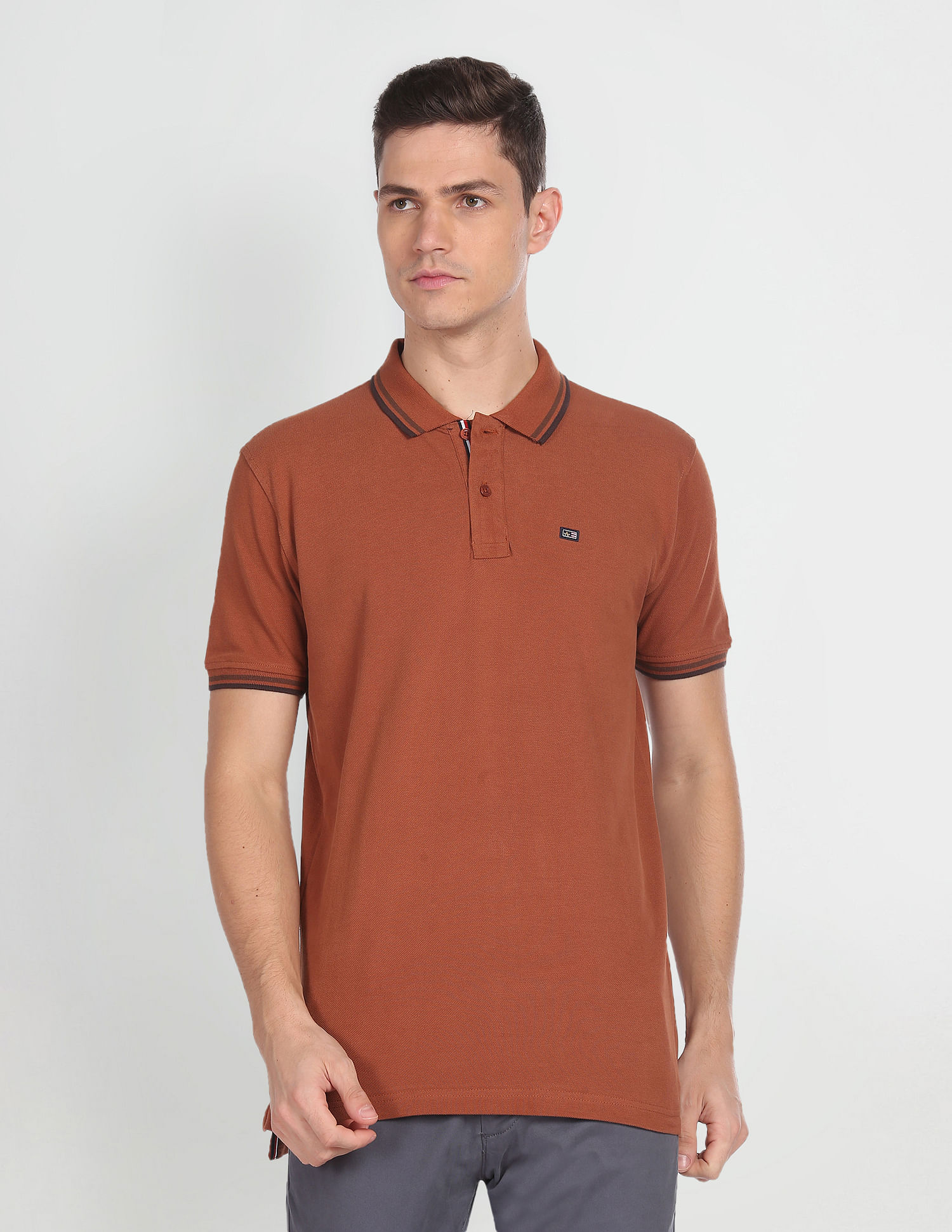 Arrow Sports Solid Cotton Polo Shirt