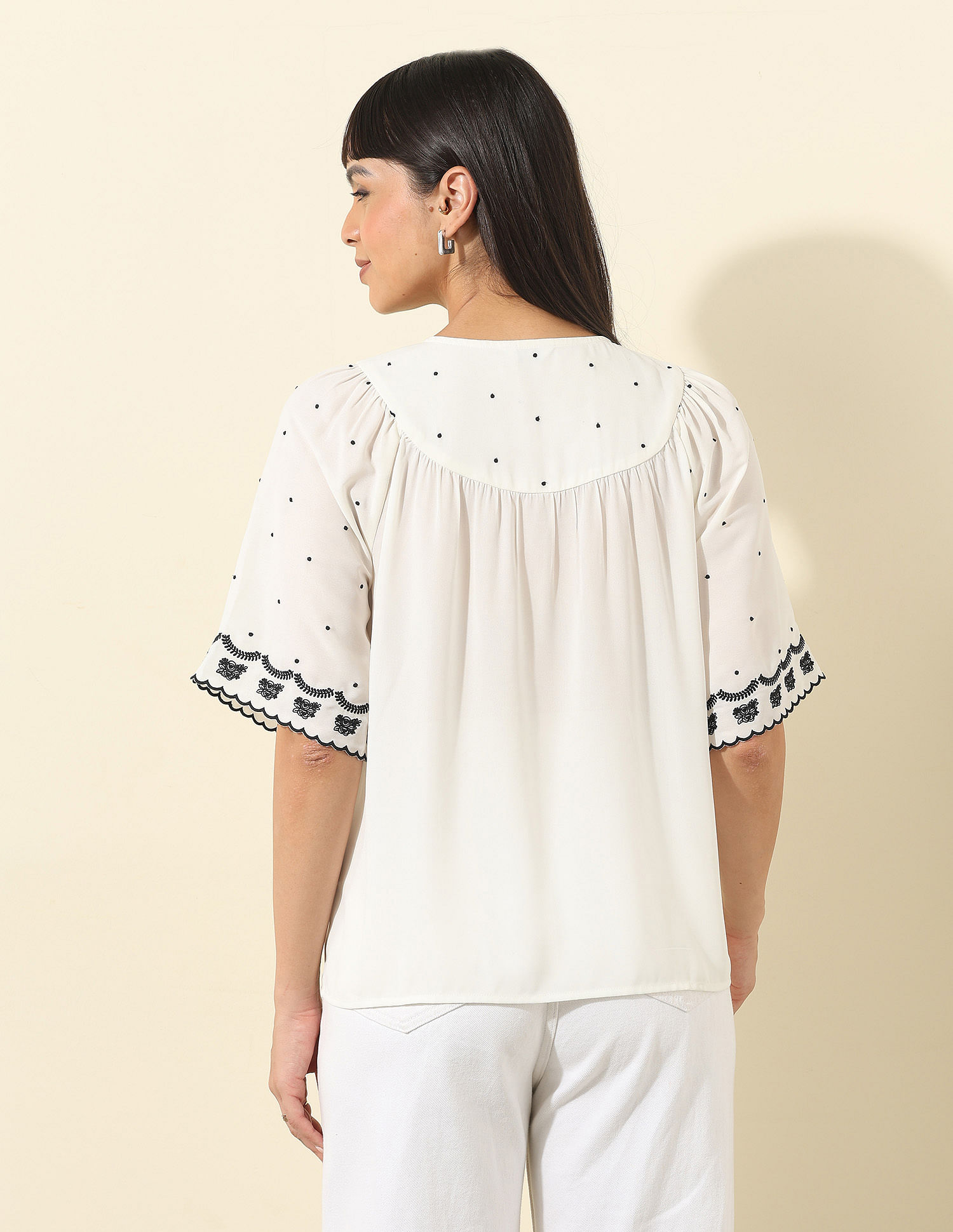 U.S. Polo Assn. Women Floral Embroidered Top
