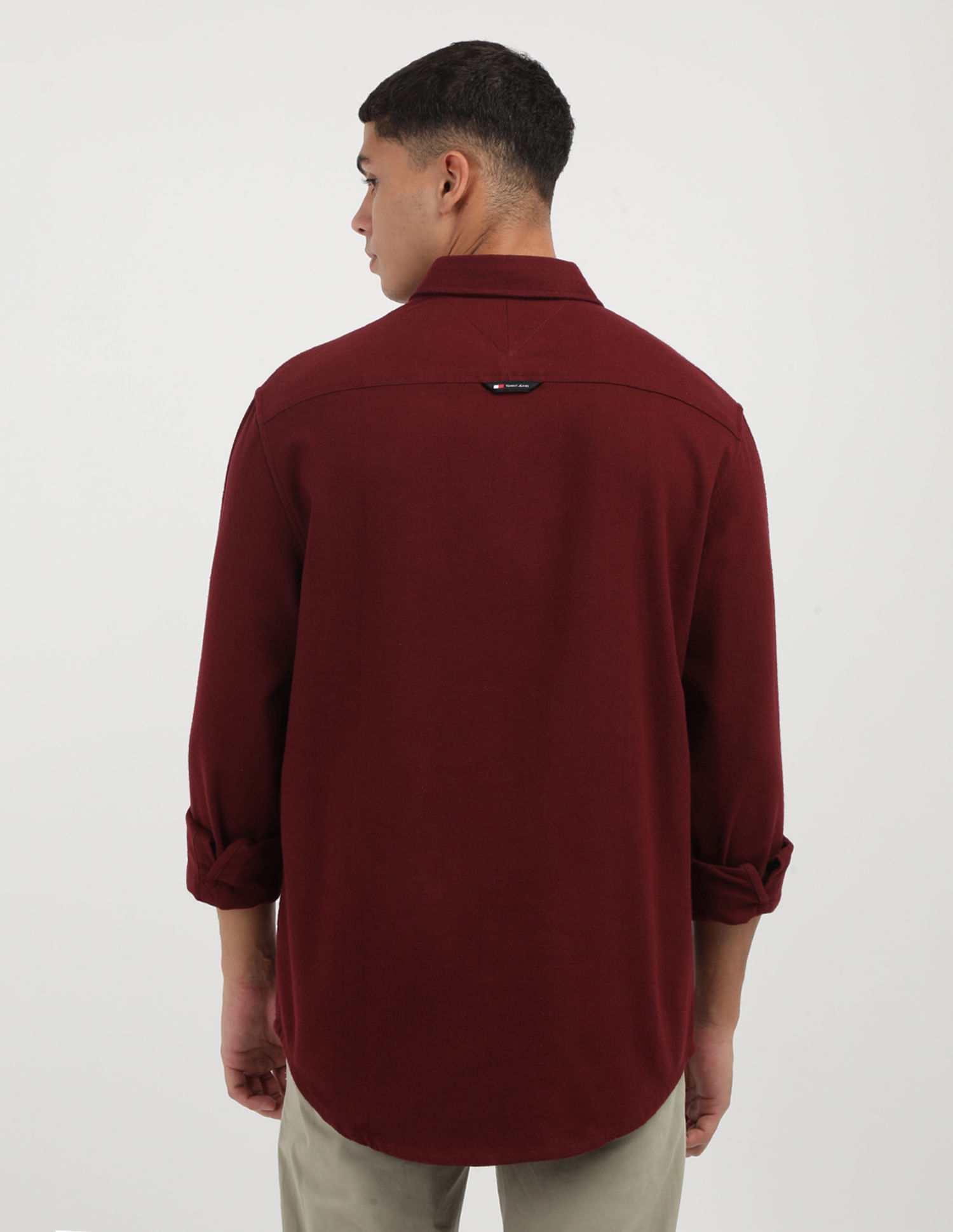 Tommy Hilfiger Solid Cotton Flannel Shirt