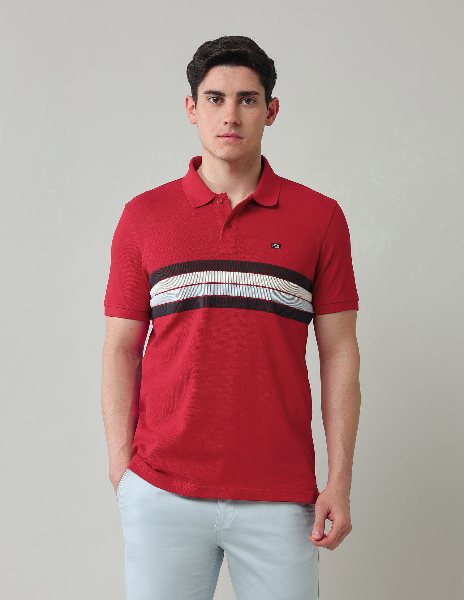 Arrow Sport Horizontal Striped Regular Fit Polo Shirt
