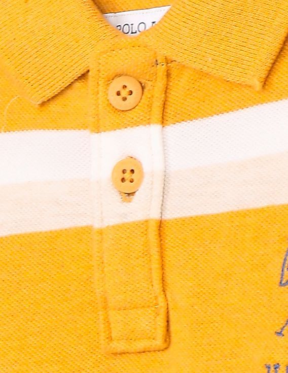 U.S. Polo Assn. Kids Ribbed Collar Striped Polo Shirt