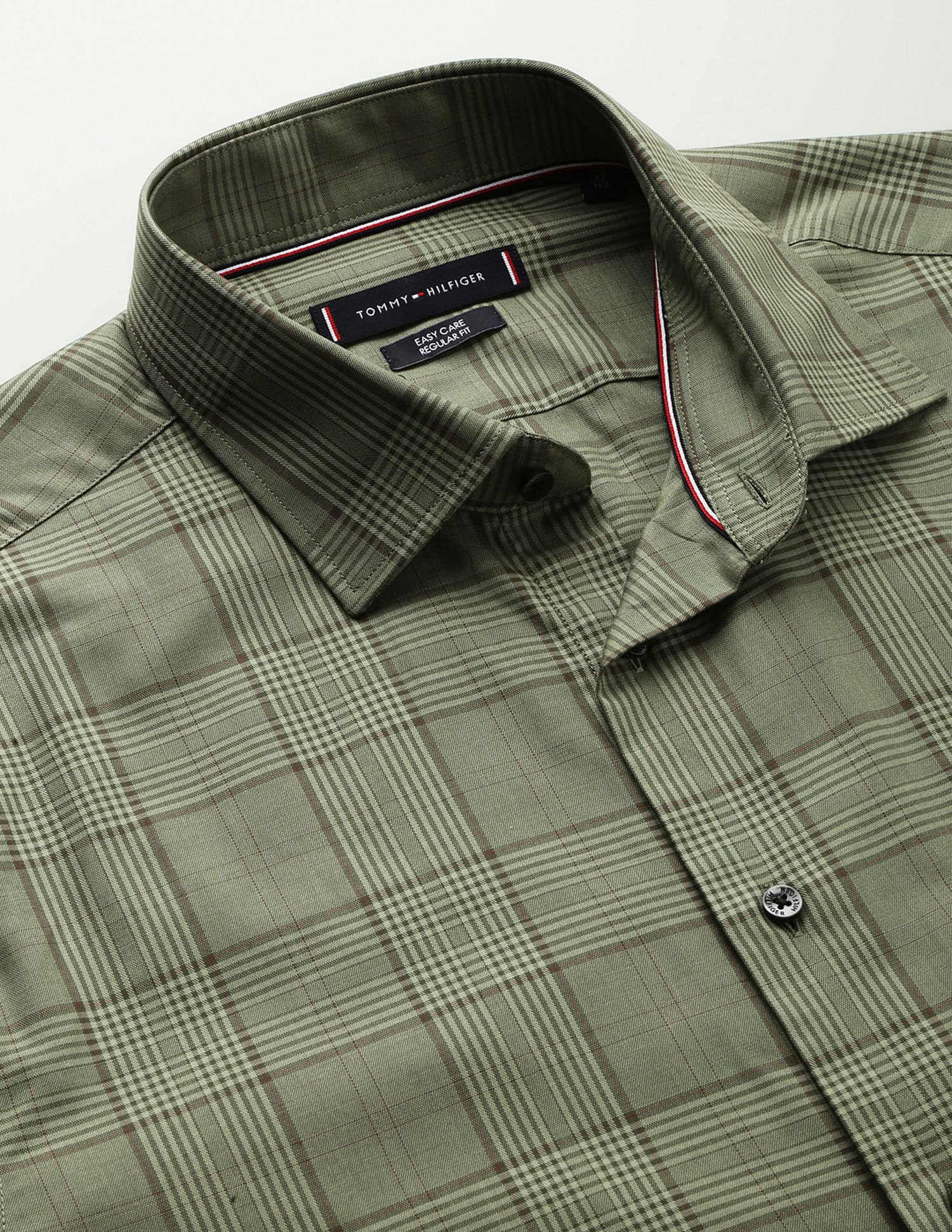 Tommy Hilfiger Cutaway Collar Tartan Check Shirt