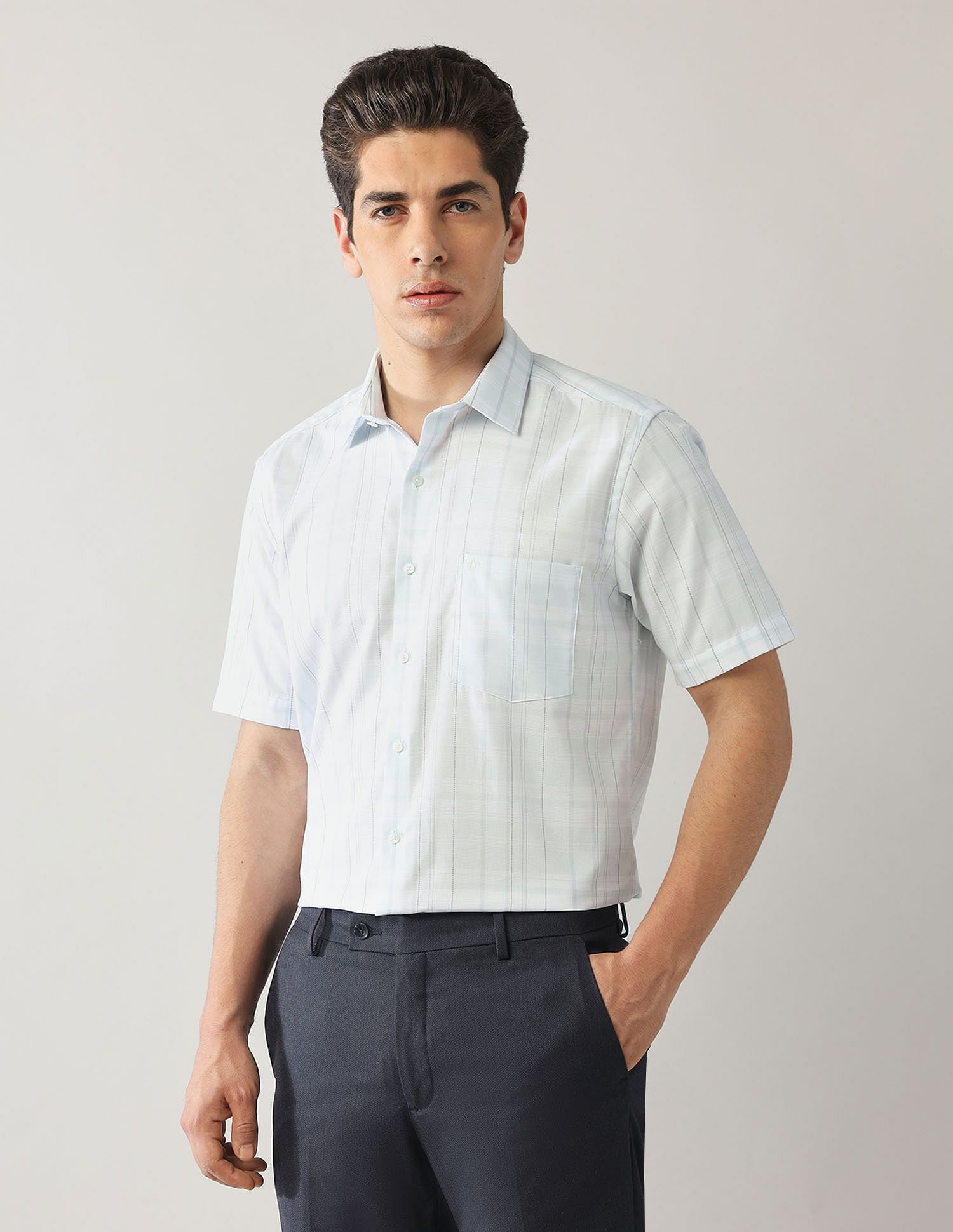 Arrow Grid Tattersall Checked Dobby Shirt
