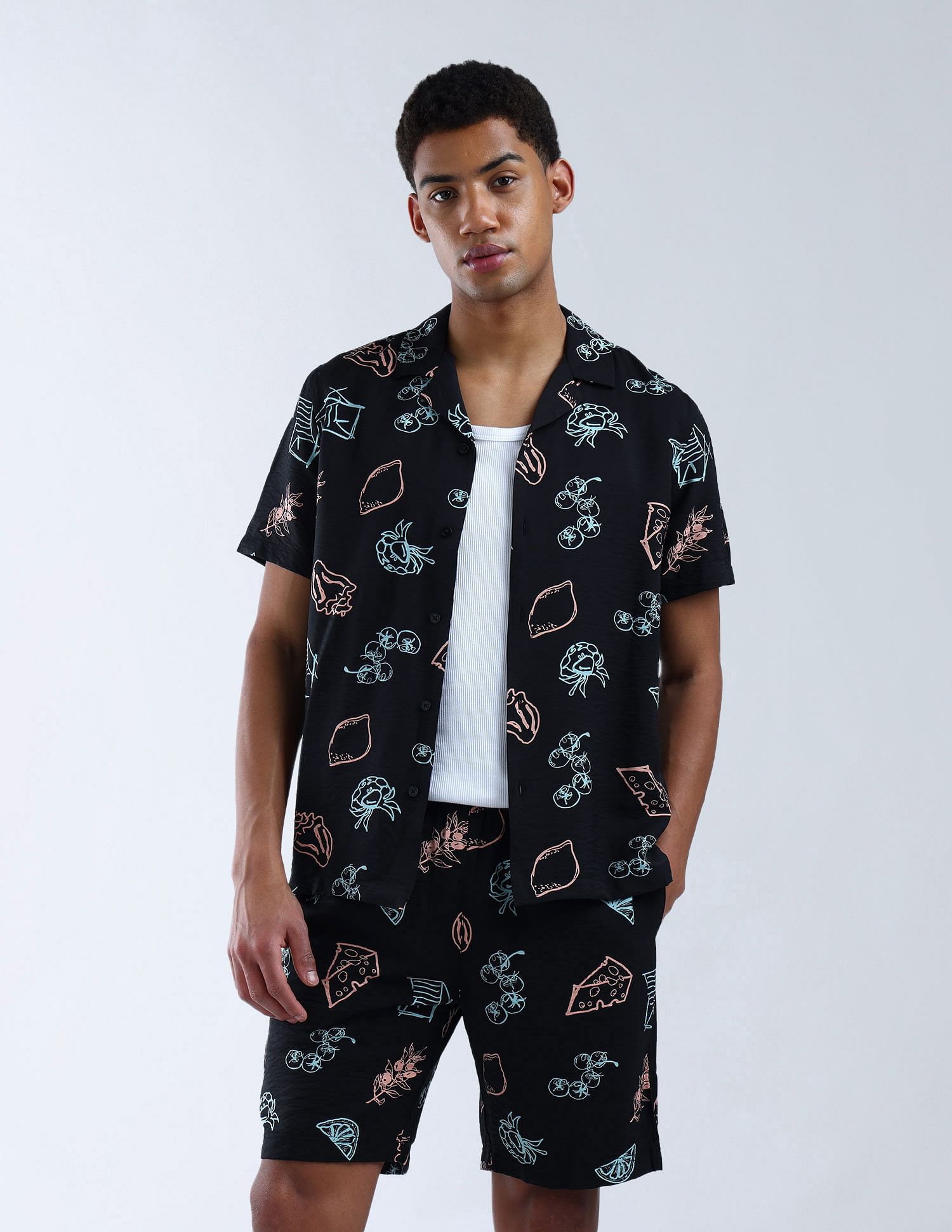 Flying Machine Regular Fit All-Over Digitopia Shirt