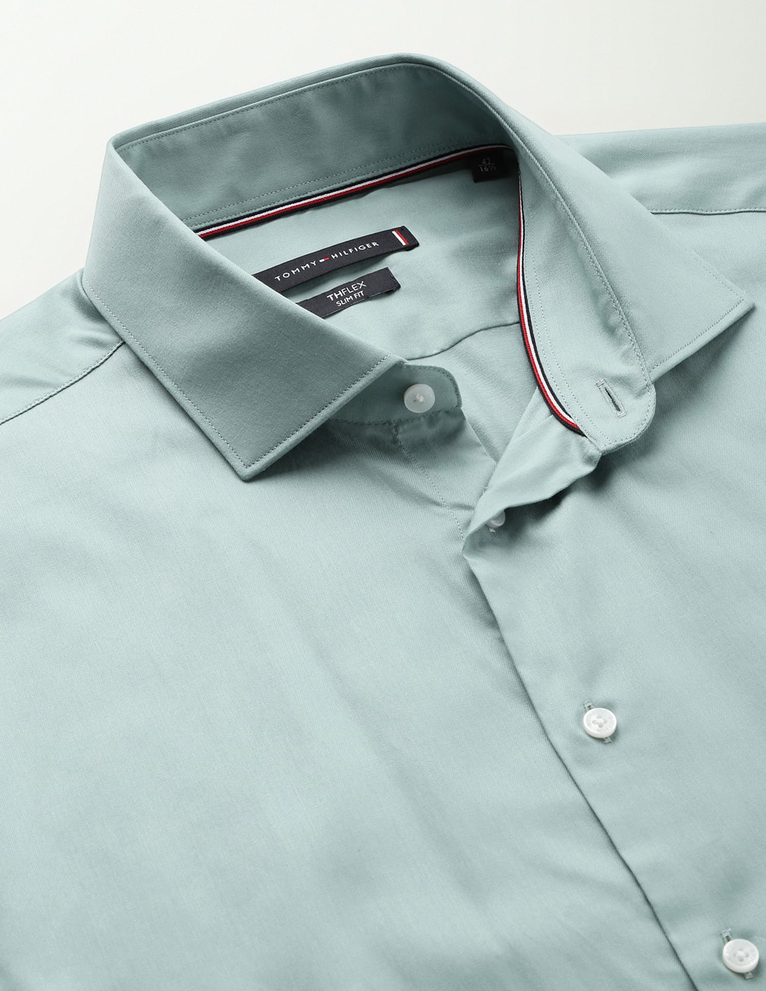 Tommy Hilfiger Cutaway Collar Twill Shirt