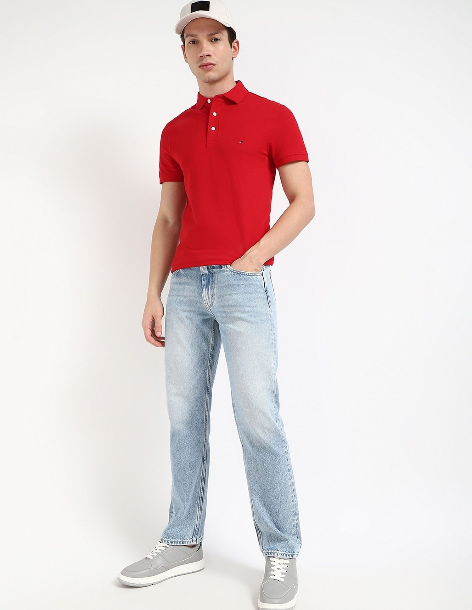 Tommy Hilfiger Solid Slim-Fit Cotton Polo Shirt