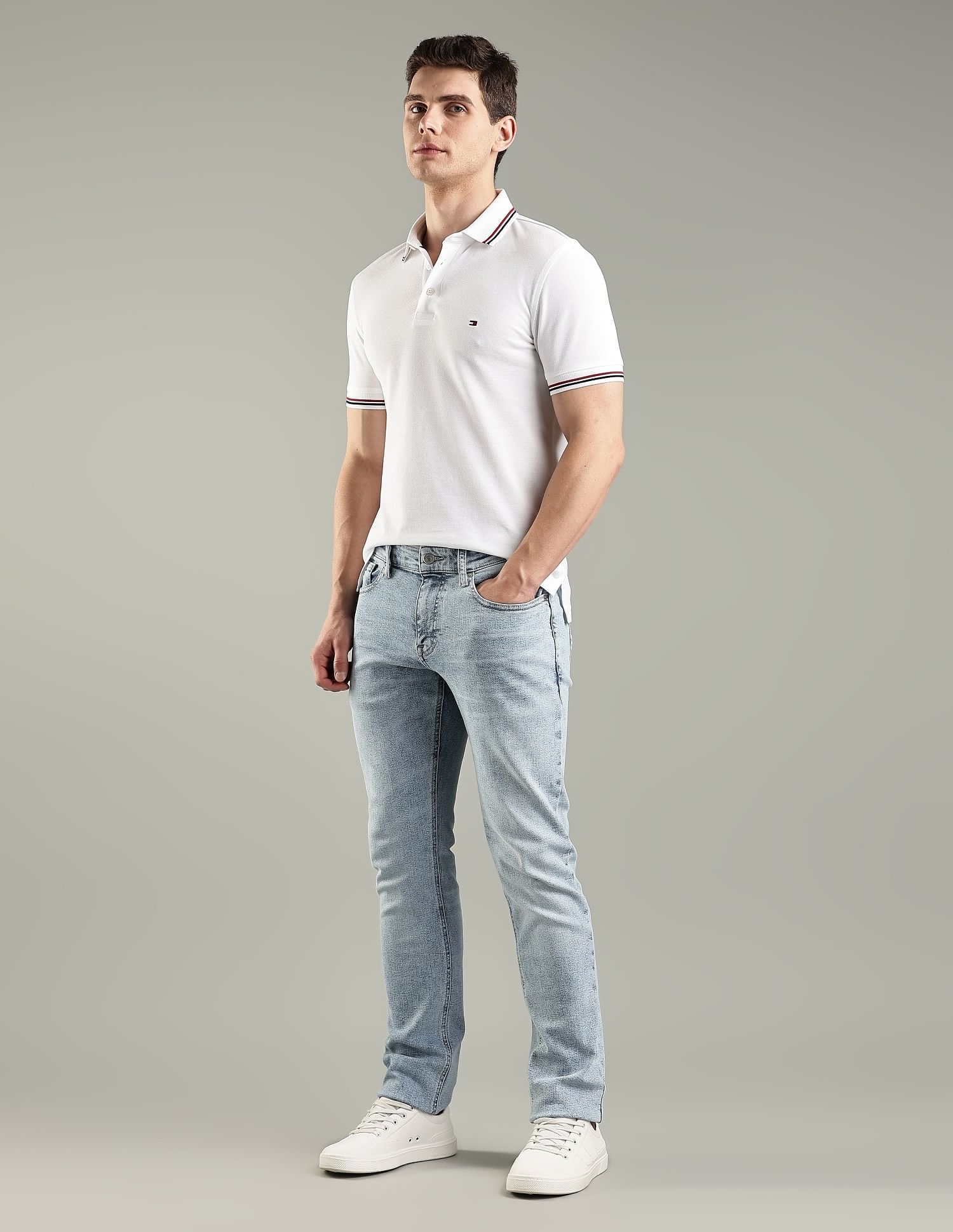 Tommy Hilfiger Solid Slim-Fit Cotton Polo T-Shirt