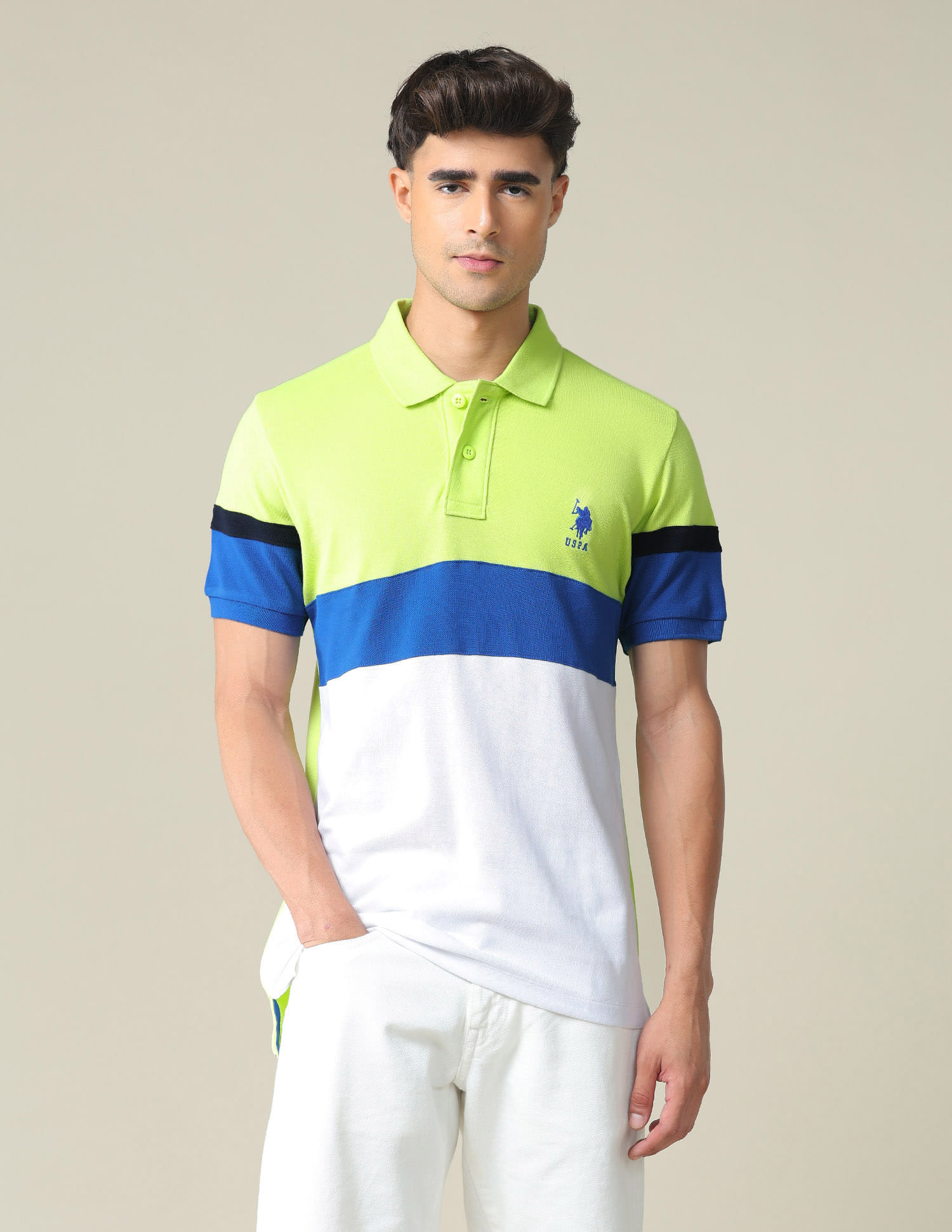 DECEMBERMAY Color combination polo 未使用 6.jpg