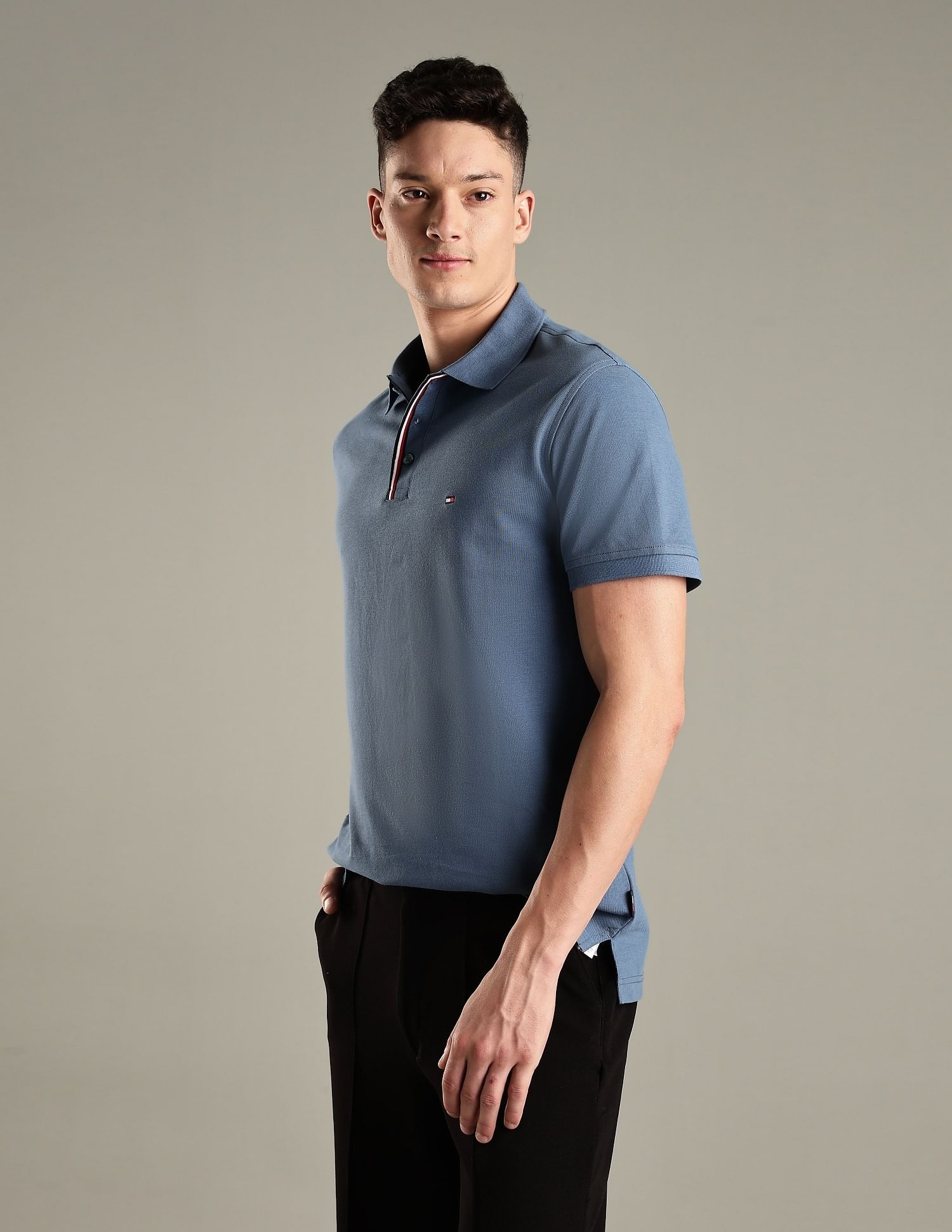 Tommy Hilfiger Solid Regular-Fit Cotton Polo Shirt