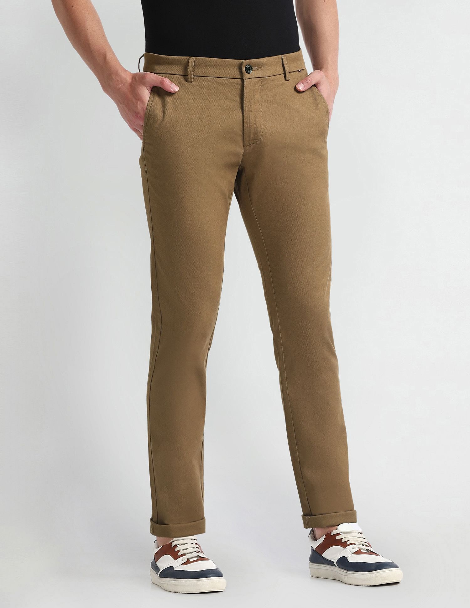 Arrow Sports Mid Rise Smart Flex Trousers