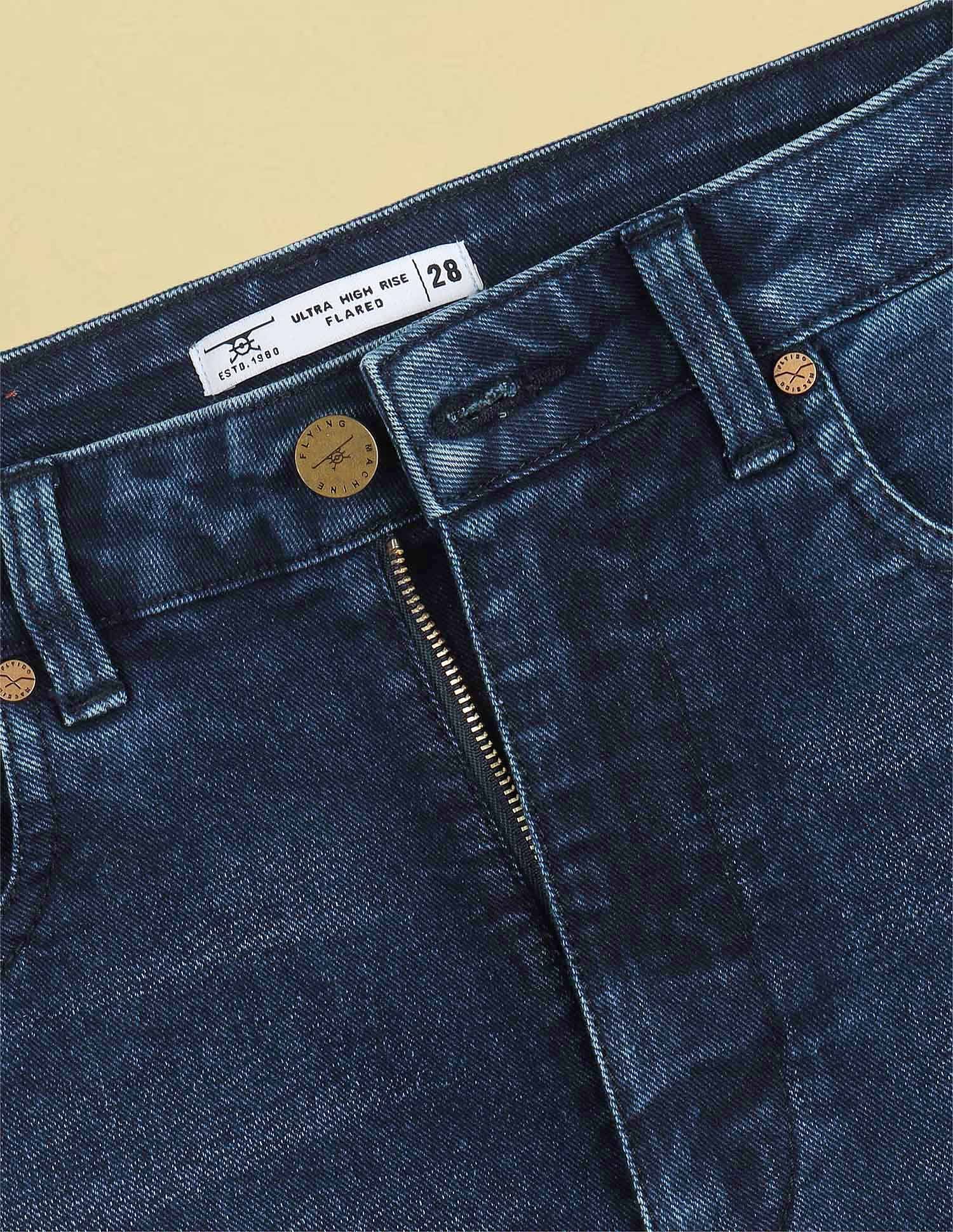 Flying Machine Women Ultra High Rise Flared Stretchable Jeans