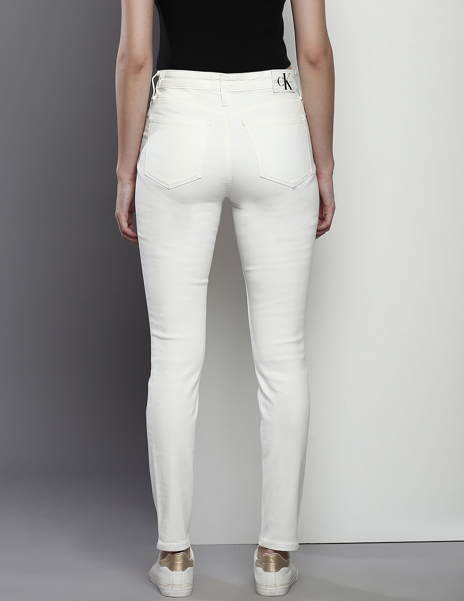 Calvin klein white skinny jeans discount