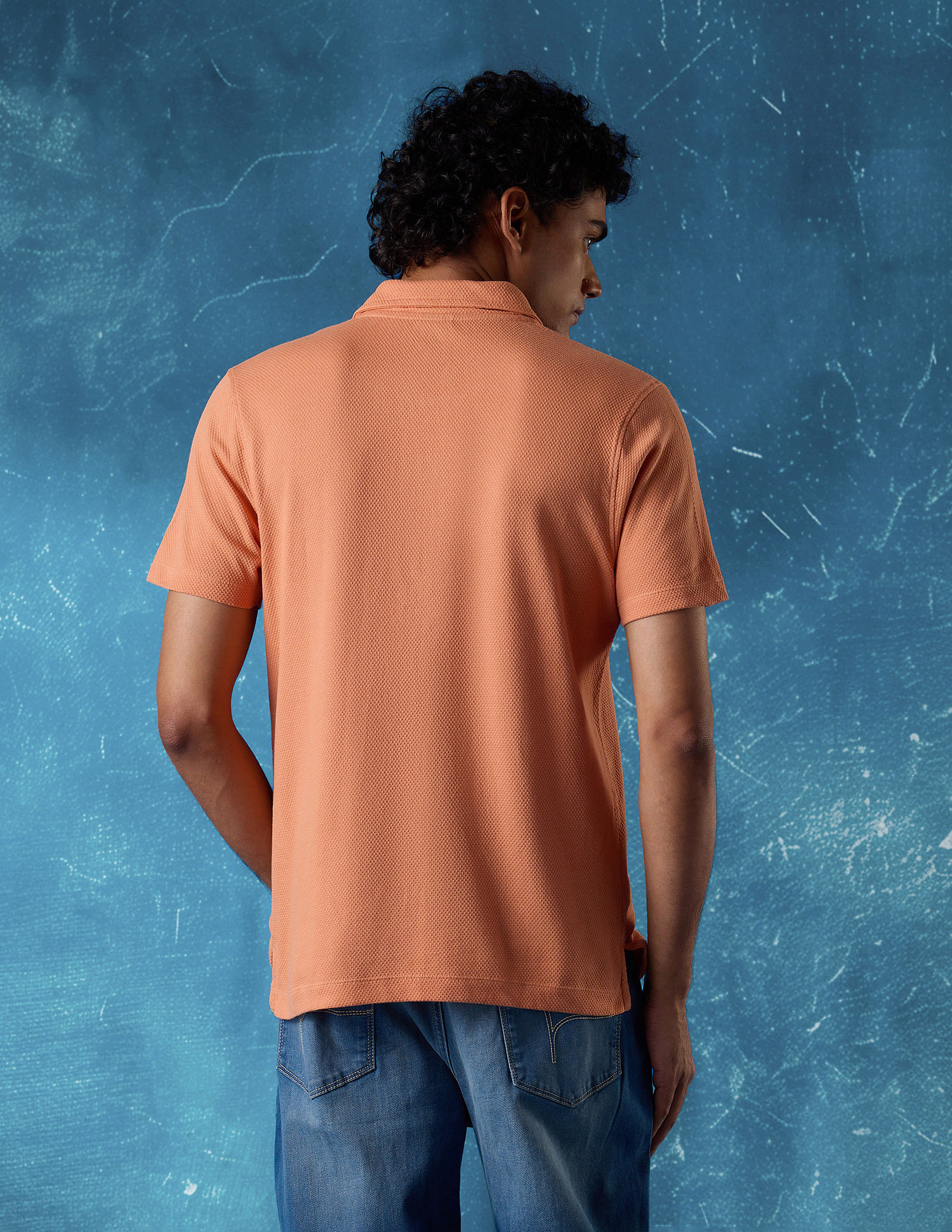 Flying Machine Regular Fit Textured Polo Shirt