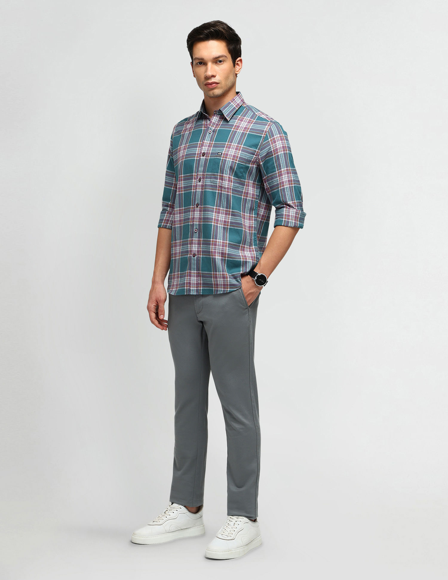 Arrow Sport Slim Fit Tartan Checked Shirt