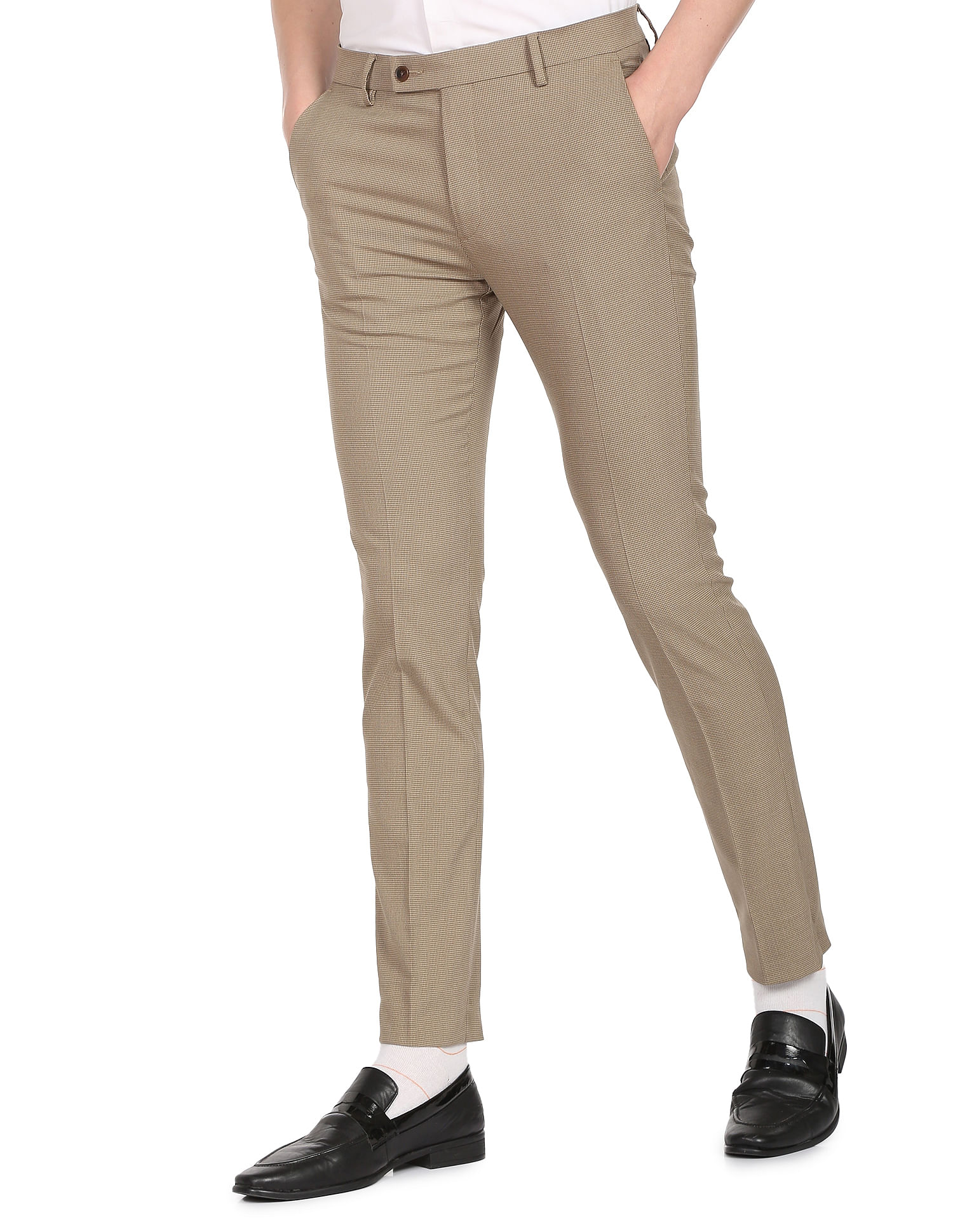 Buy Men Grey Solid Slim Fit Formal Trousers Online - 580916 | Peter England