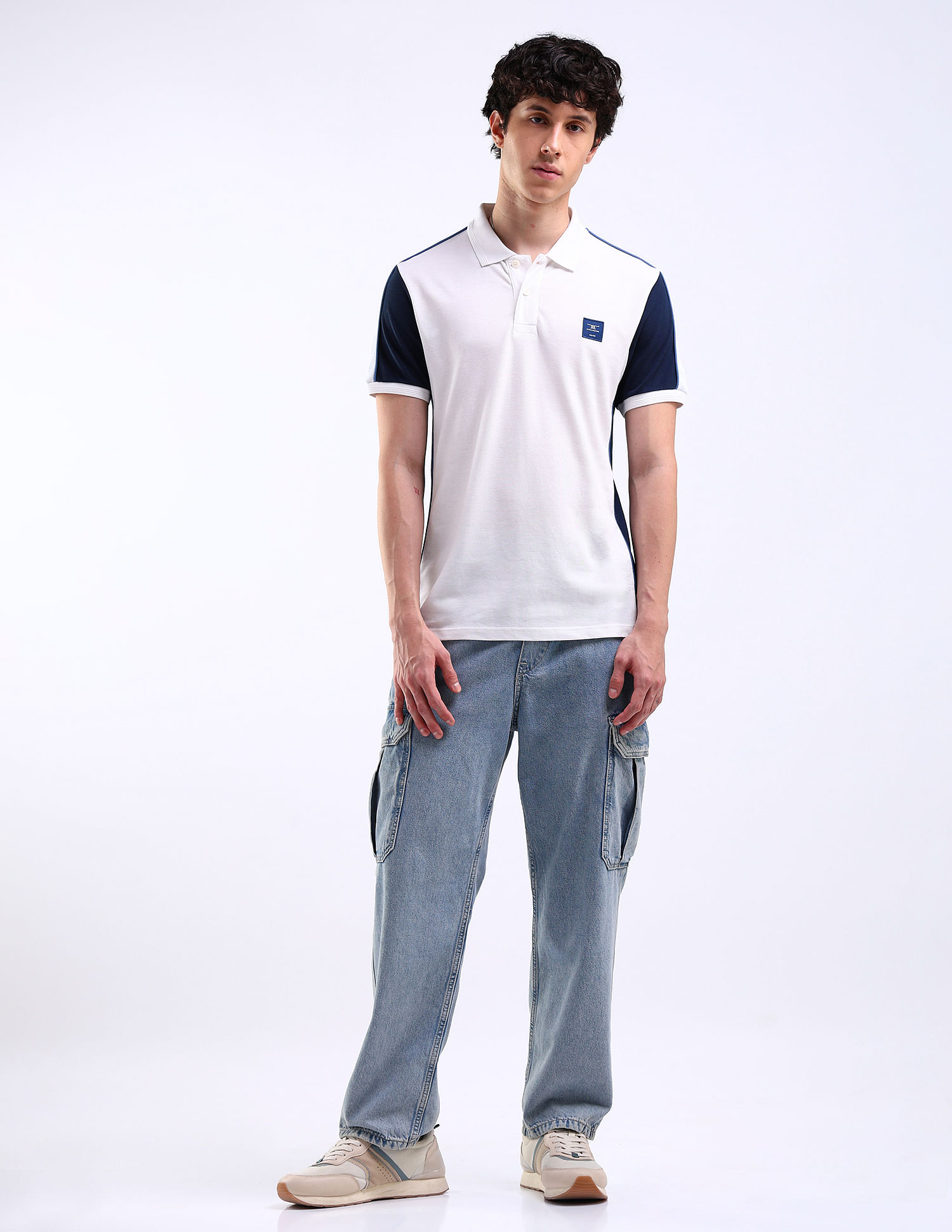 Flying Machine Colour Block Regular Fit Polo Shirt
