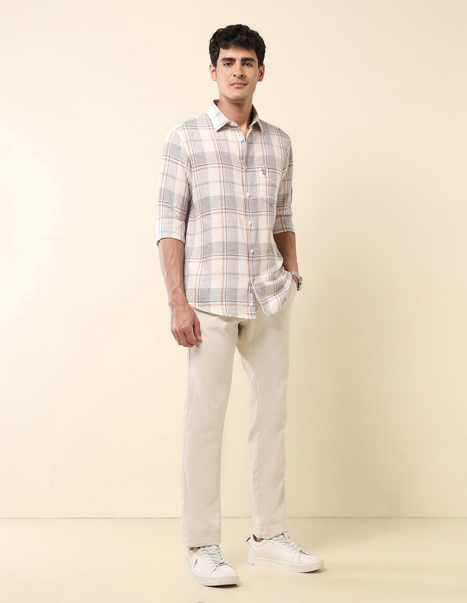 U.S. Polo Assn. Plaid Checked Tailored Fit Shirt