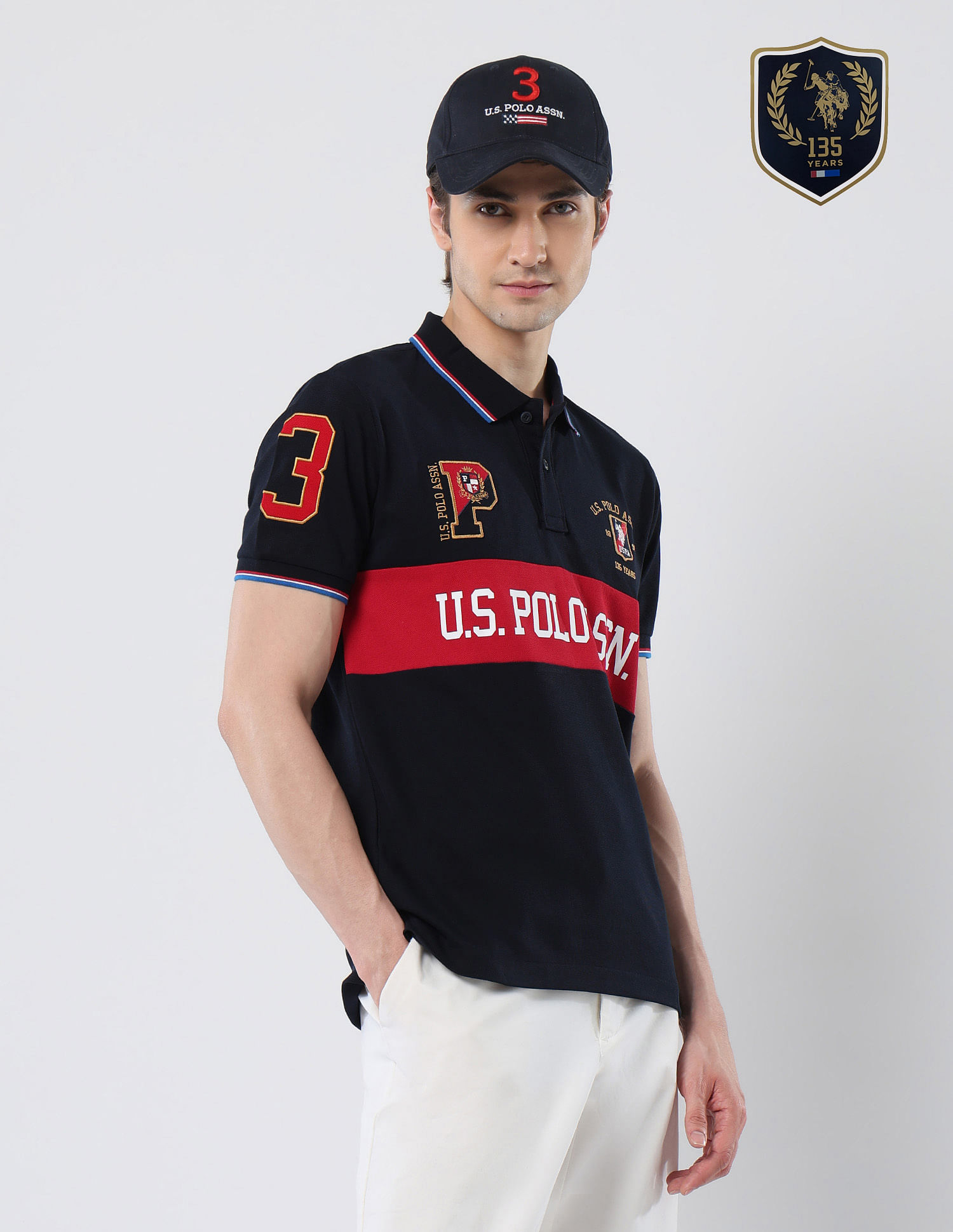 U.S. Polo Assn. Brand Printed 135 Anniversary Polo Shirt