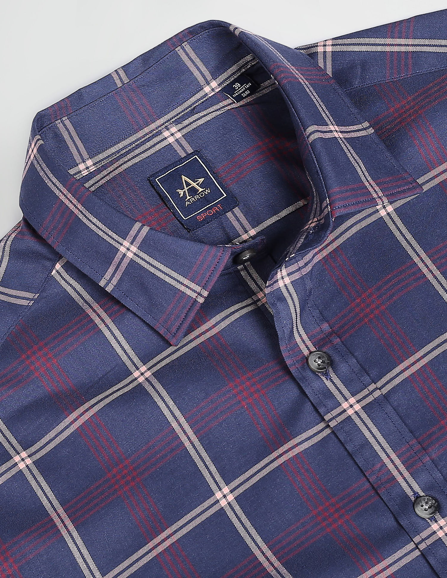 Arrow Sports Twill Grid Tattersall Check Shirt