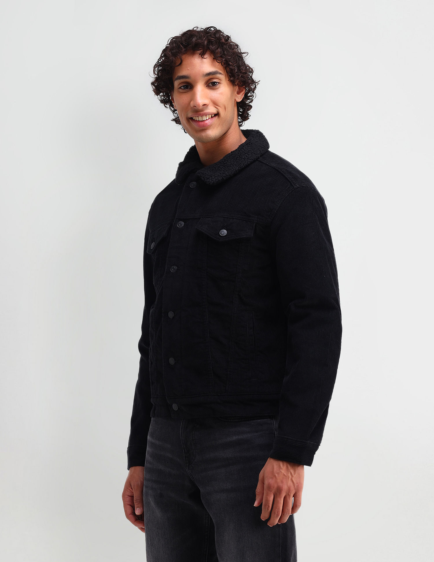 U.S. Polo Assn. Denim Co. Slim Fit Corduroy Sherpa Jacket
