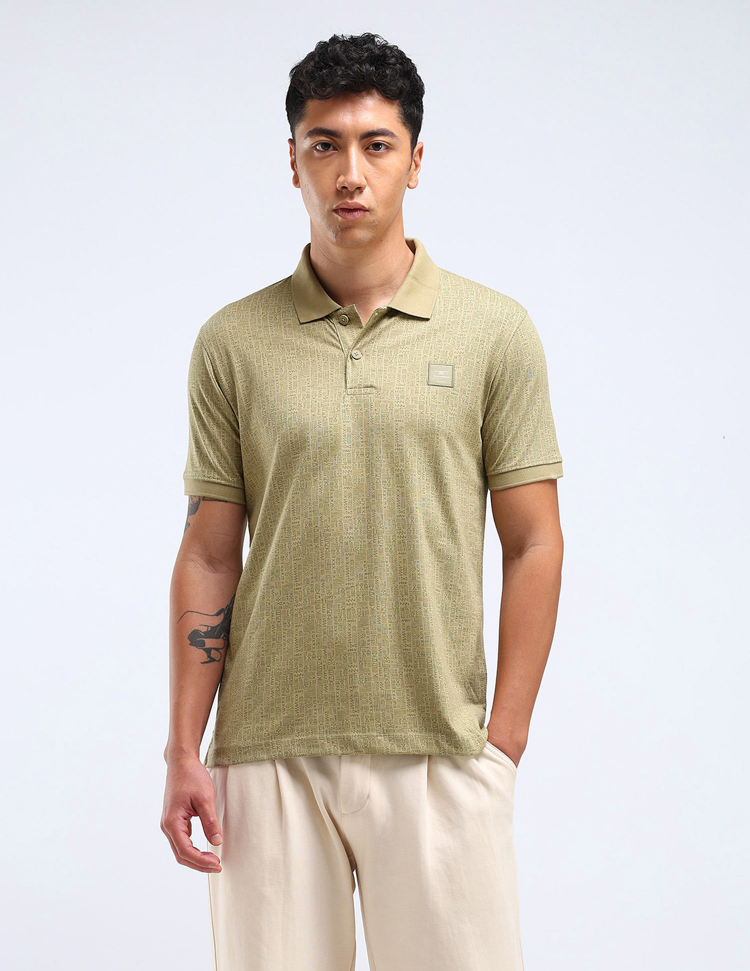 Flying Machine All-Over Regular Fit Polo Shirt