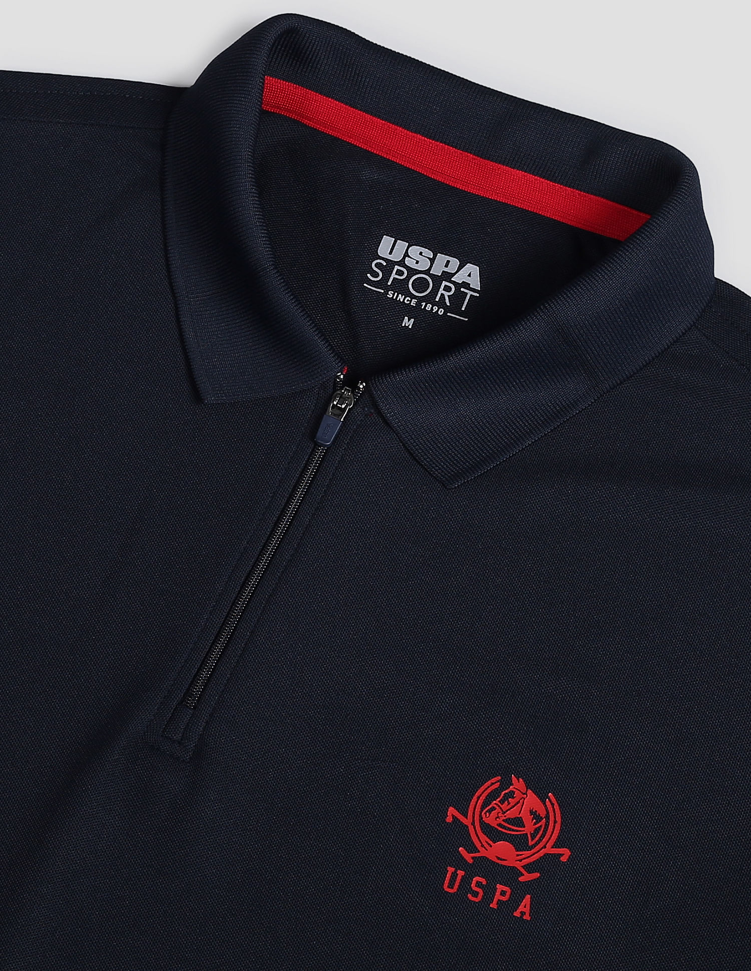 U.S. Polo Assn. Polyester Zipper Sport Polo Shirt