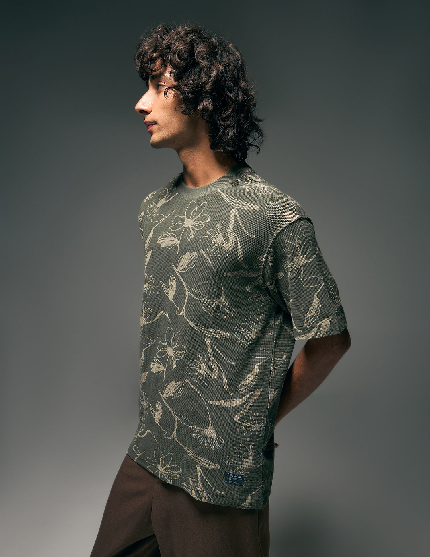 Flying Machine Floral Printed Relaxed Fit T-Shirt