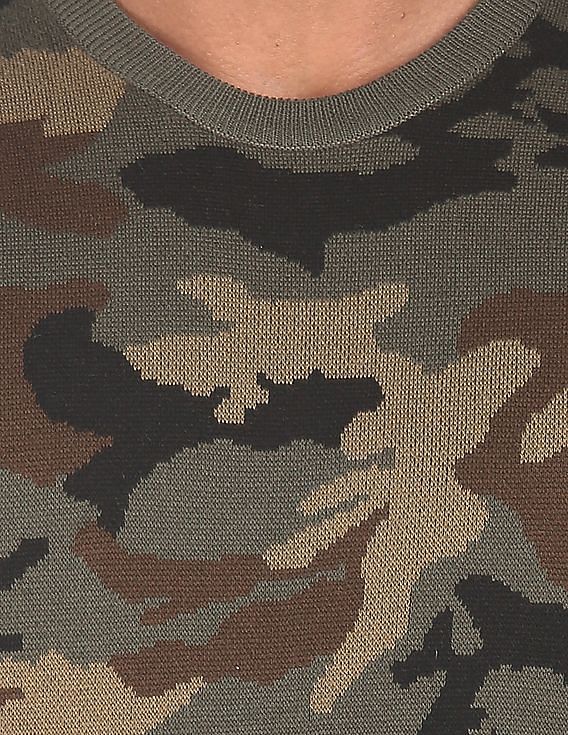 U.S. Polo Assn. Denim Co. Crew Neck Camo Print Sweater