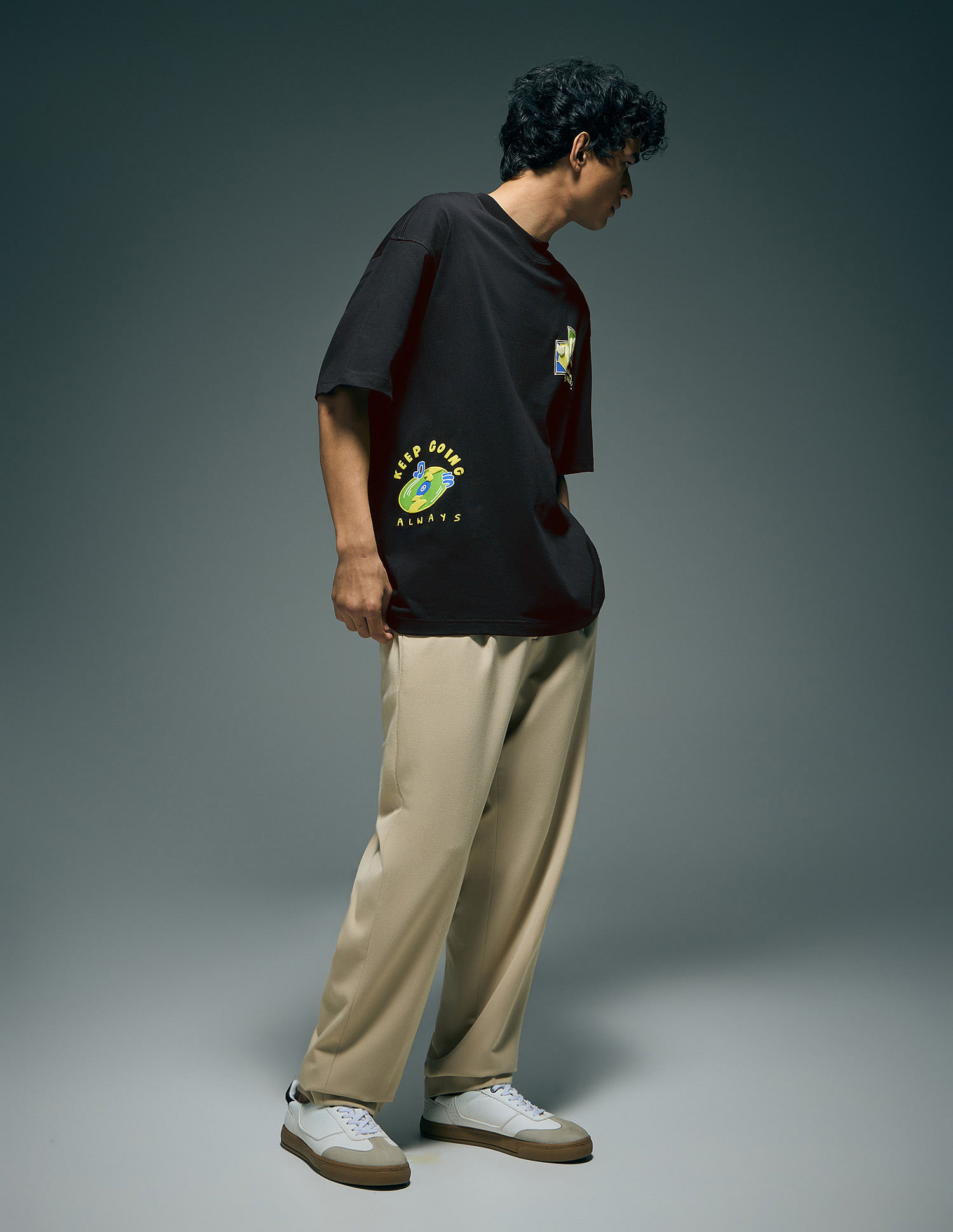 Flying Machine Graphic Printed Oversized Fit T-Shirt