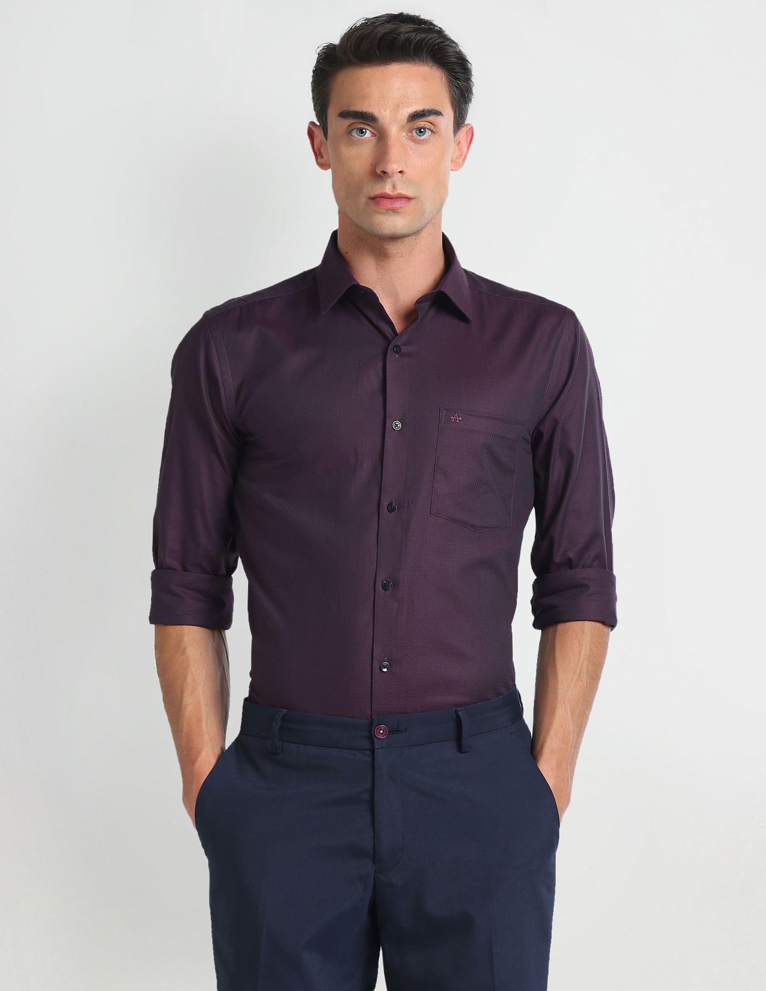 Arrow Geometric Patterned Dobby Shirt