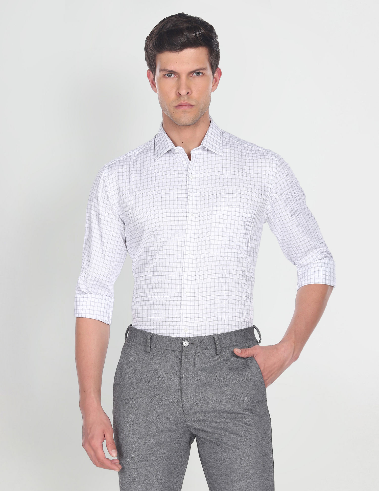 Arrow Outline Check Formal Shirt