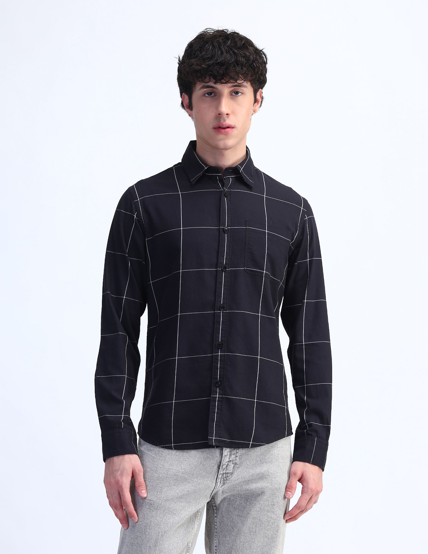 Flying Machine Slim Fit Checked Shirt