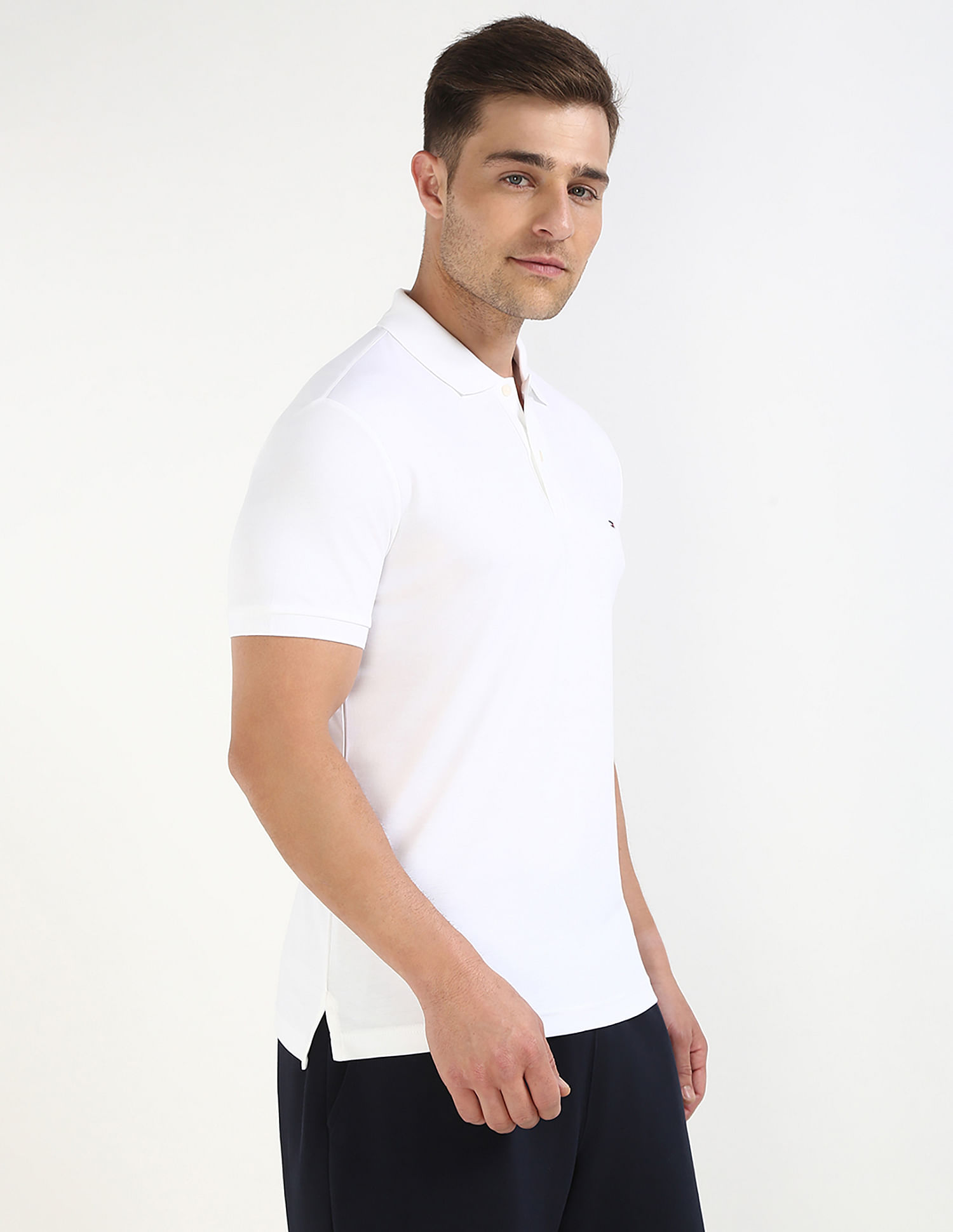 Tommy Hilfiger Solid Regular-Fit Cotton Polo Shirt