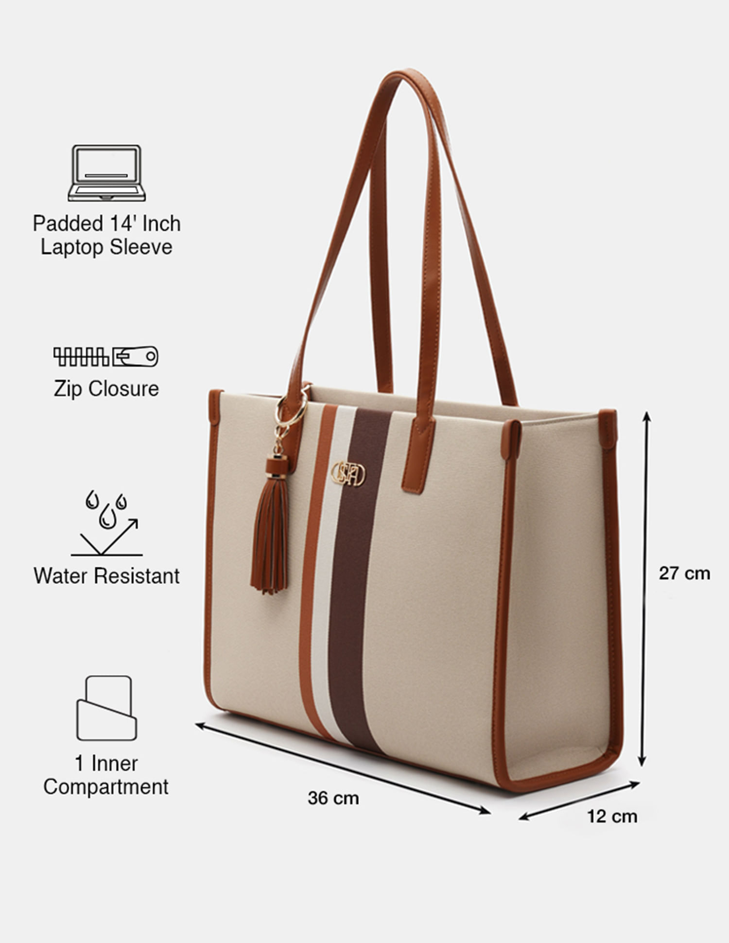 U.S. Polo Assn. Women Valour Striped Tote Bag