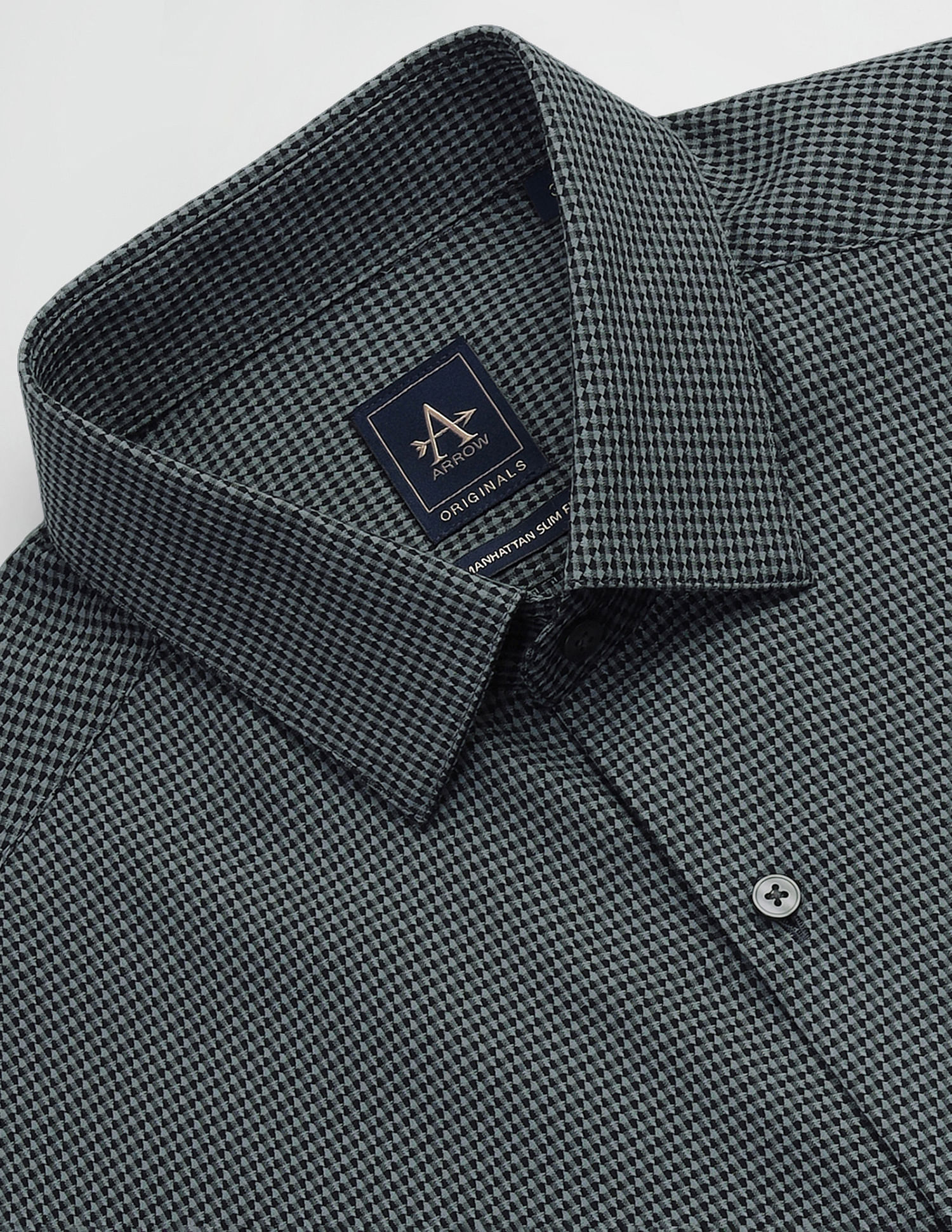 Arrow Self Design Manhattan Slim Fit Shirt