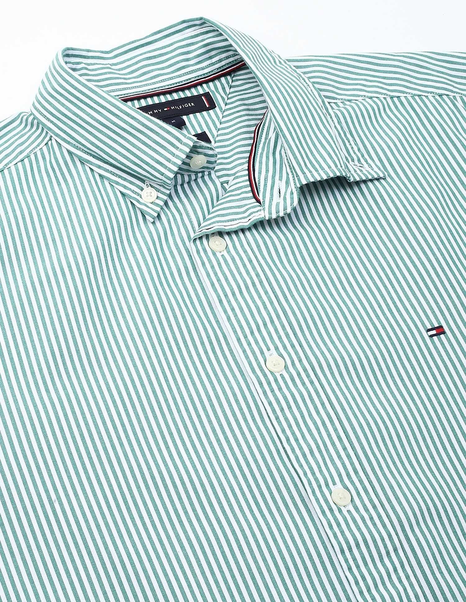 Tommy Hilfiger Striped Regular-Fit Poplin Woven Shirt