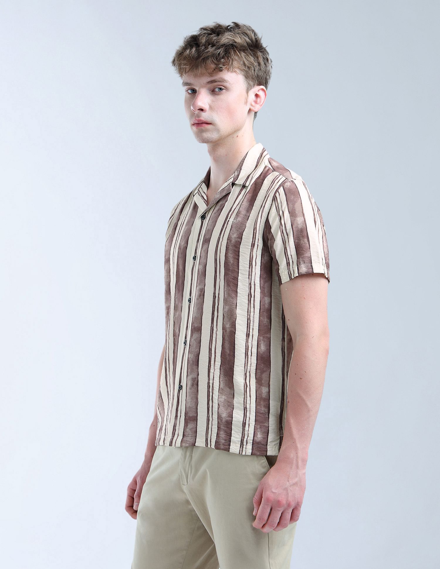 Flying Machine Vertical Striped Color Of Home Shirt