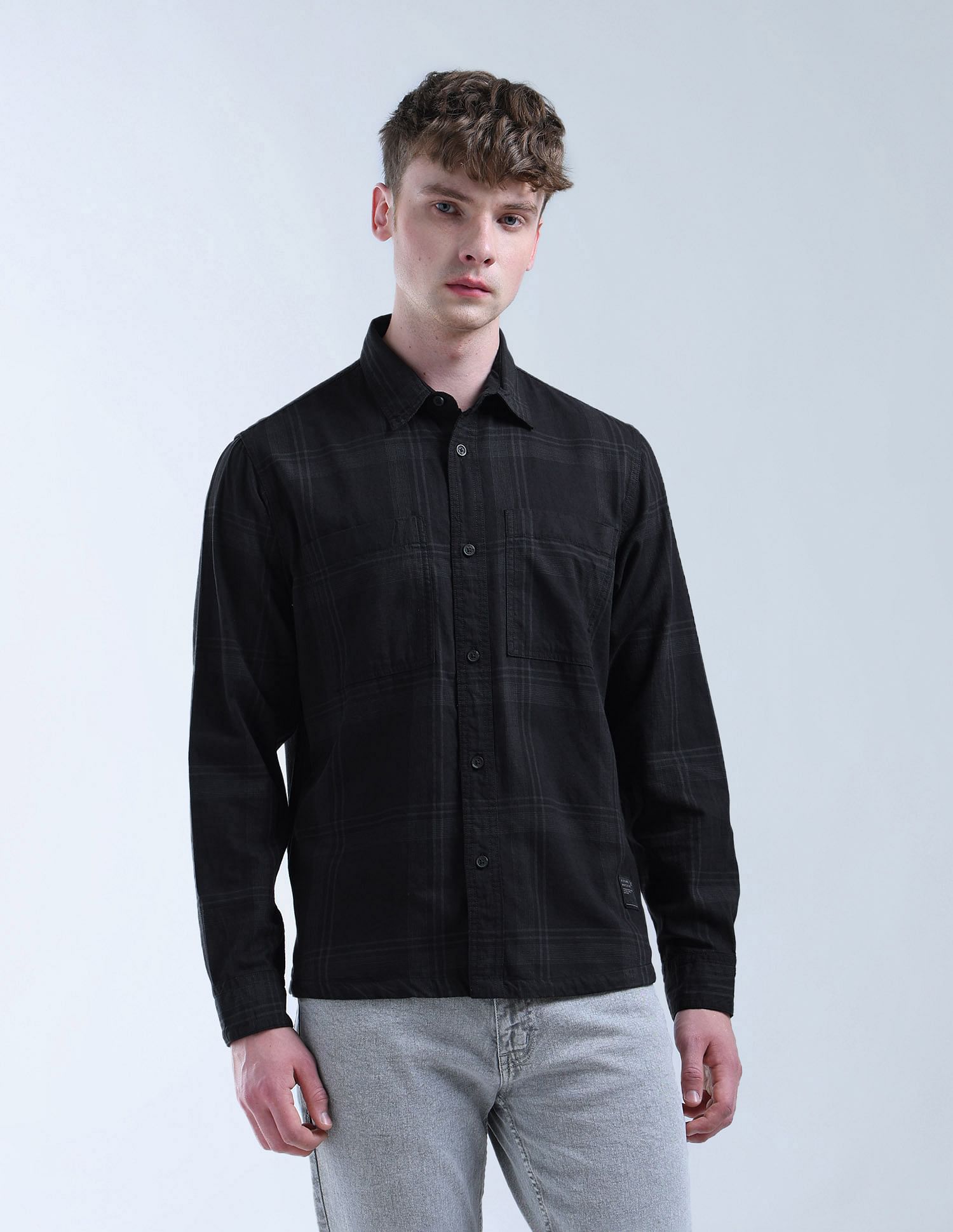 Flying Machine Grid Tattersall Checked Essentials Shirt