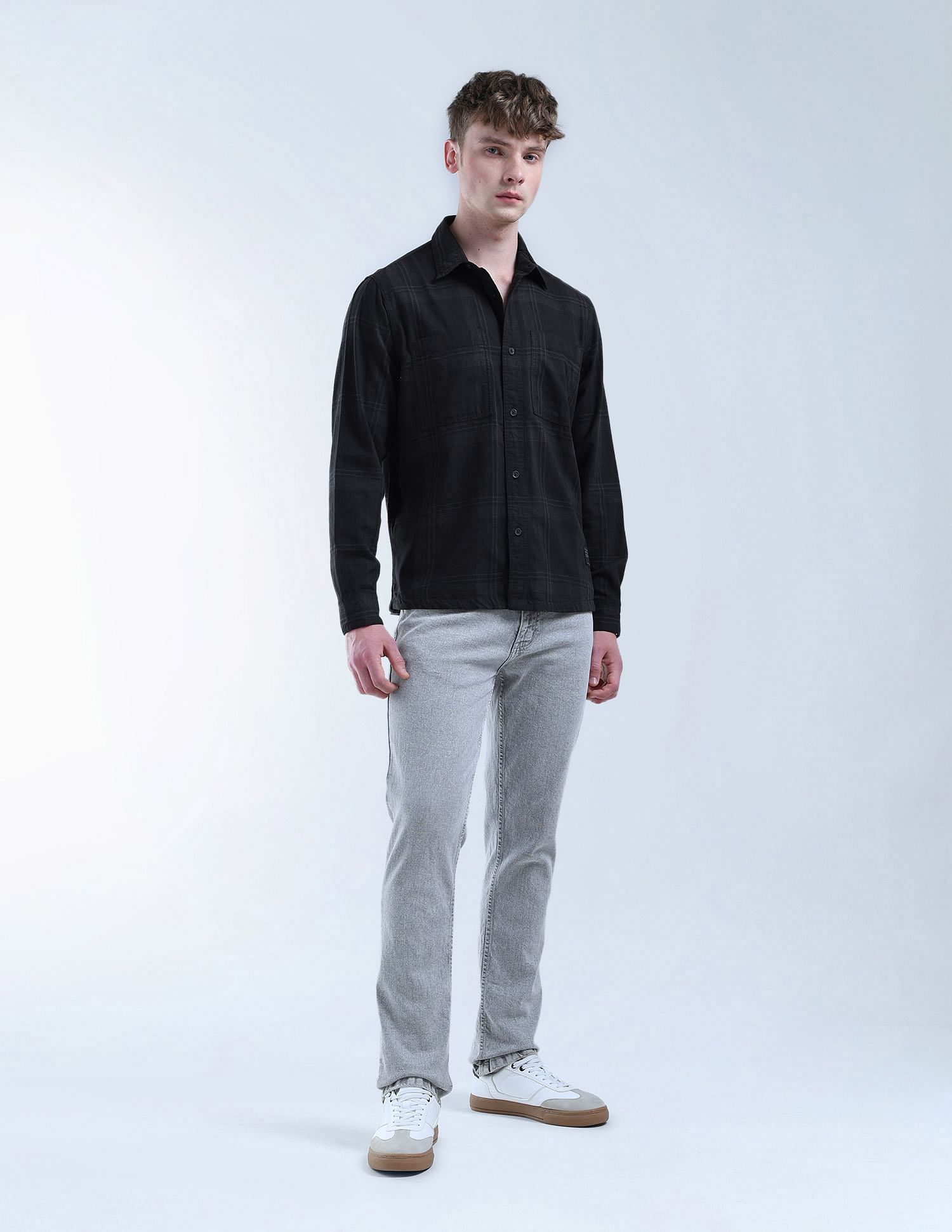 Flying Machine Grid Tattersall Checked Essentials Shirt