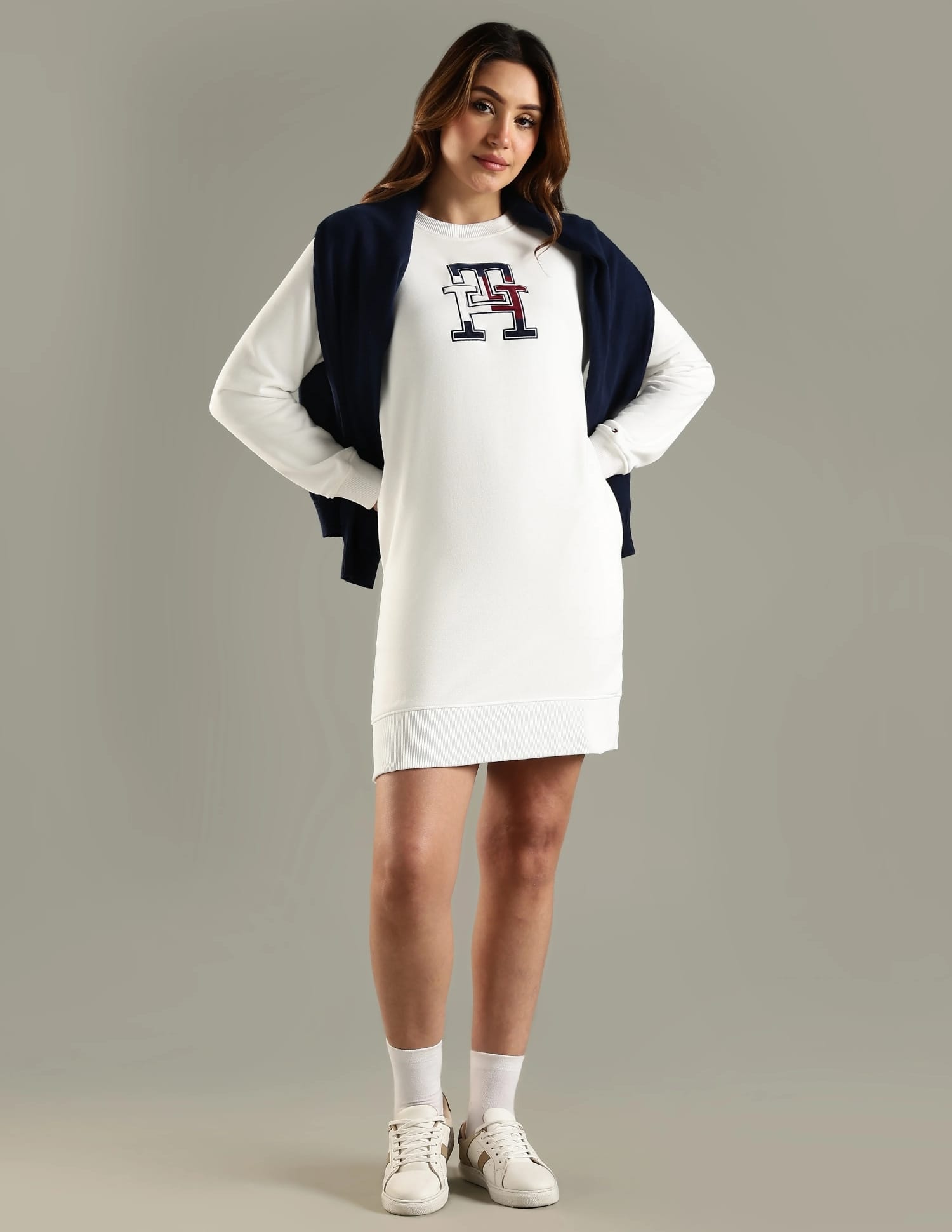 chinese dress ladies Tommy Hilfiger Women's Adaptive TH Hoodie Dress with Zipper Closure, Desert  Sky, M at Amazon Women's Clothing store