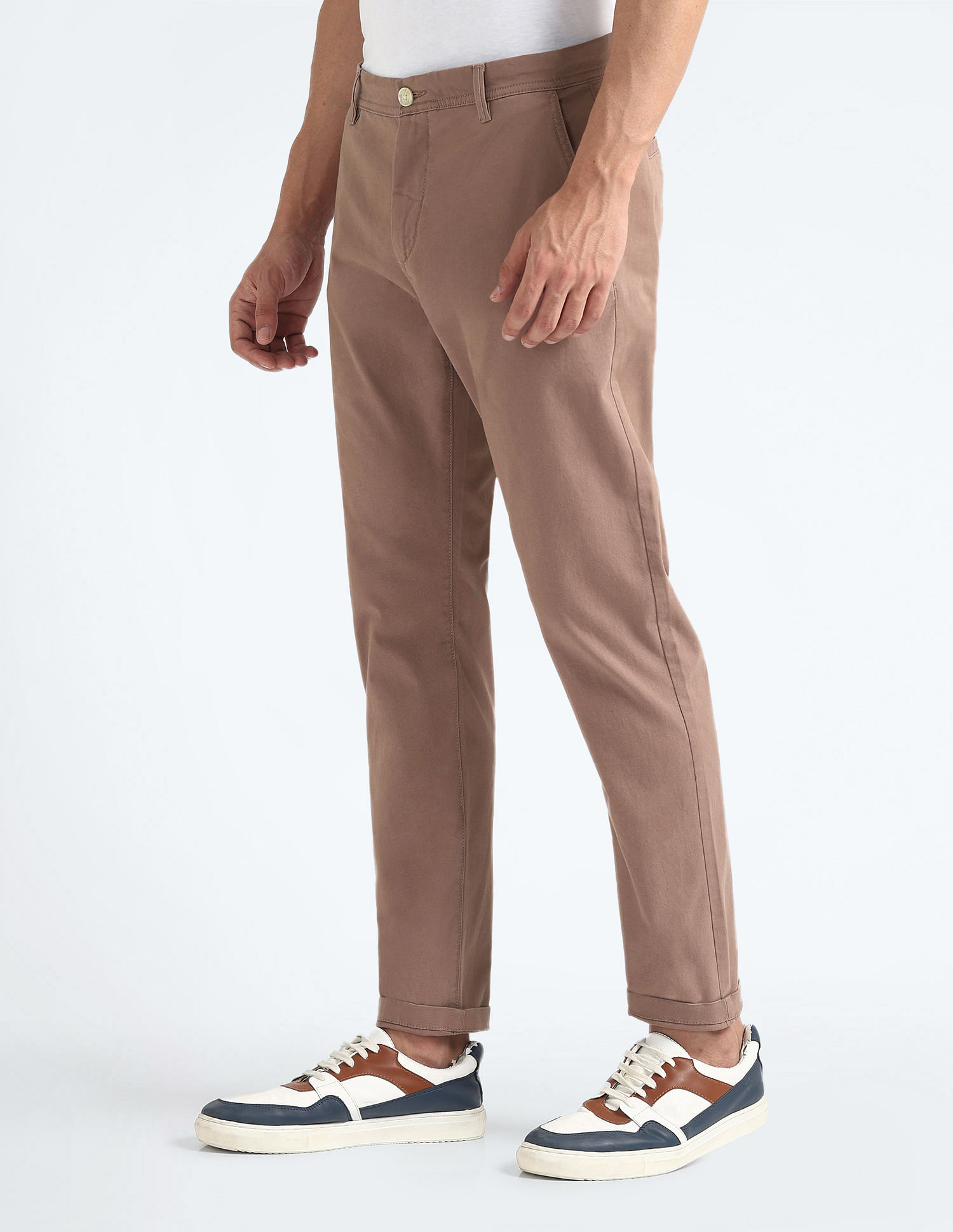 Flying Machine Slash Slim Tapered Fit Solid Chinos