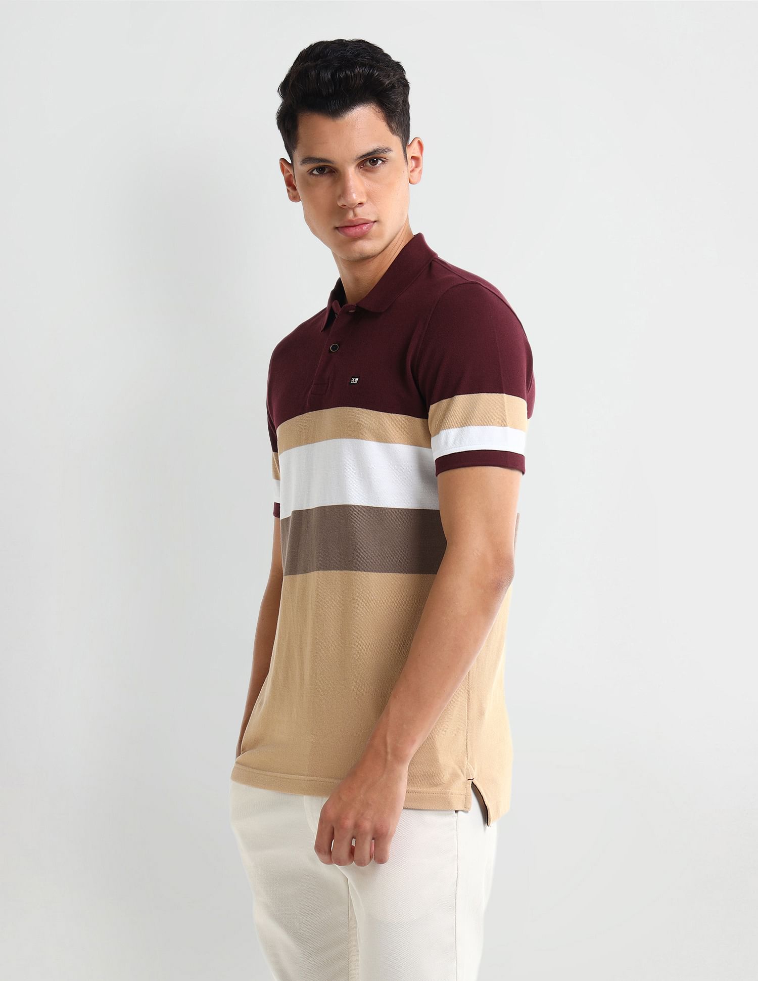 Arrow Sport Colour Blocked Regular Fit Polo Shirt