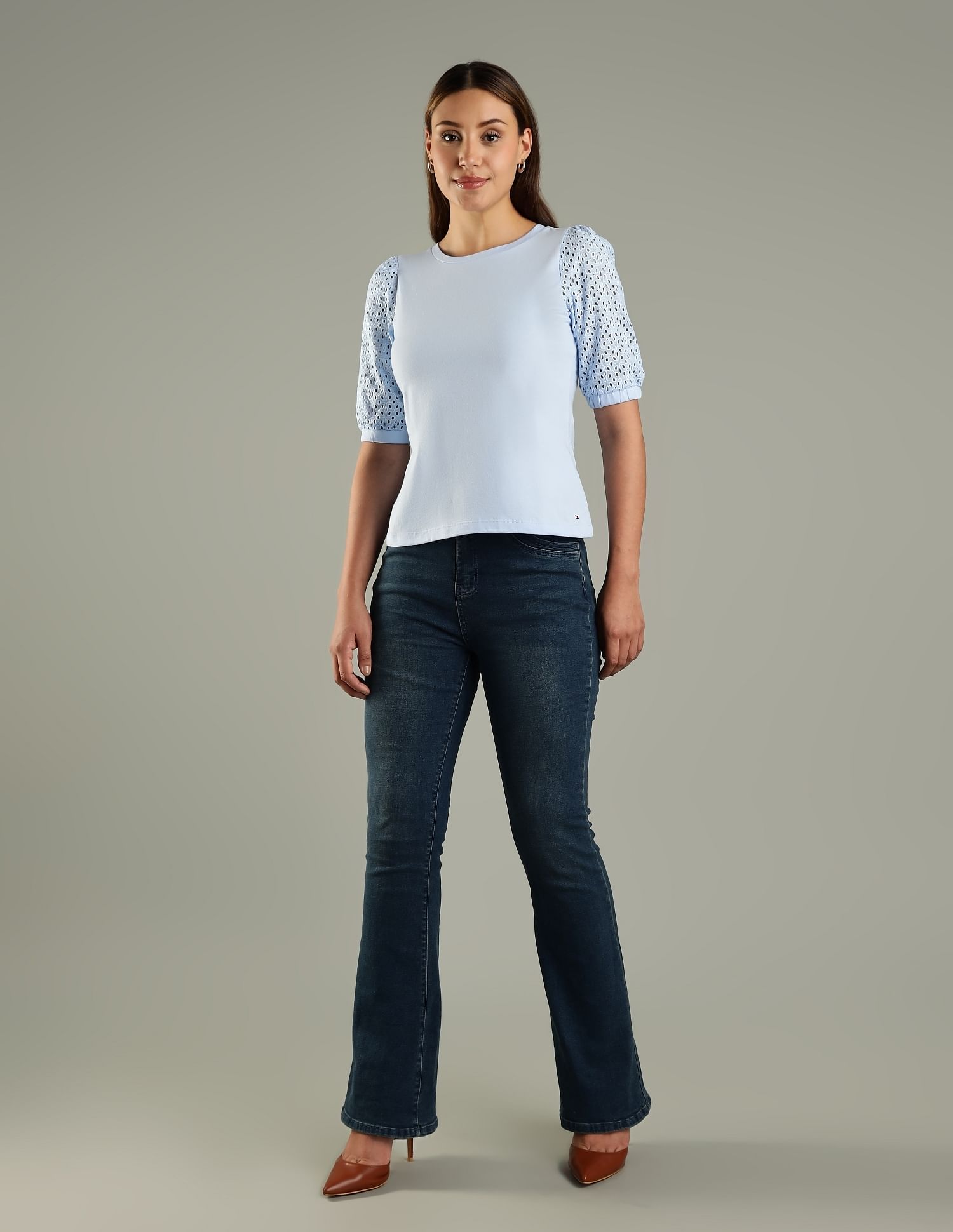 Tommy Hilfiger Cut-Work Slim-Fit Cotton T-Shirt
