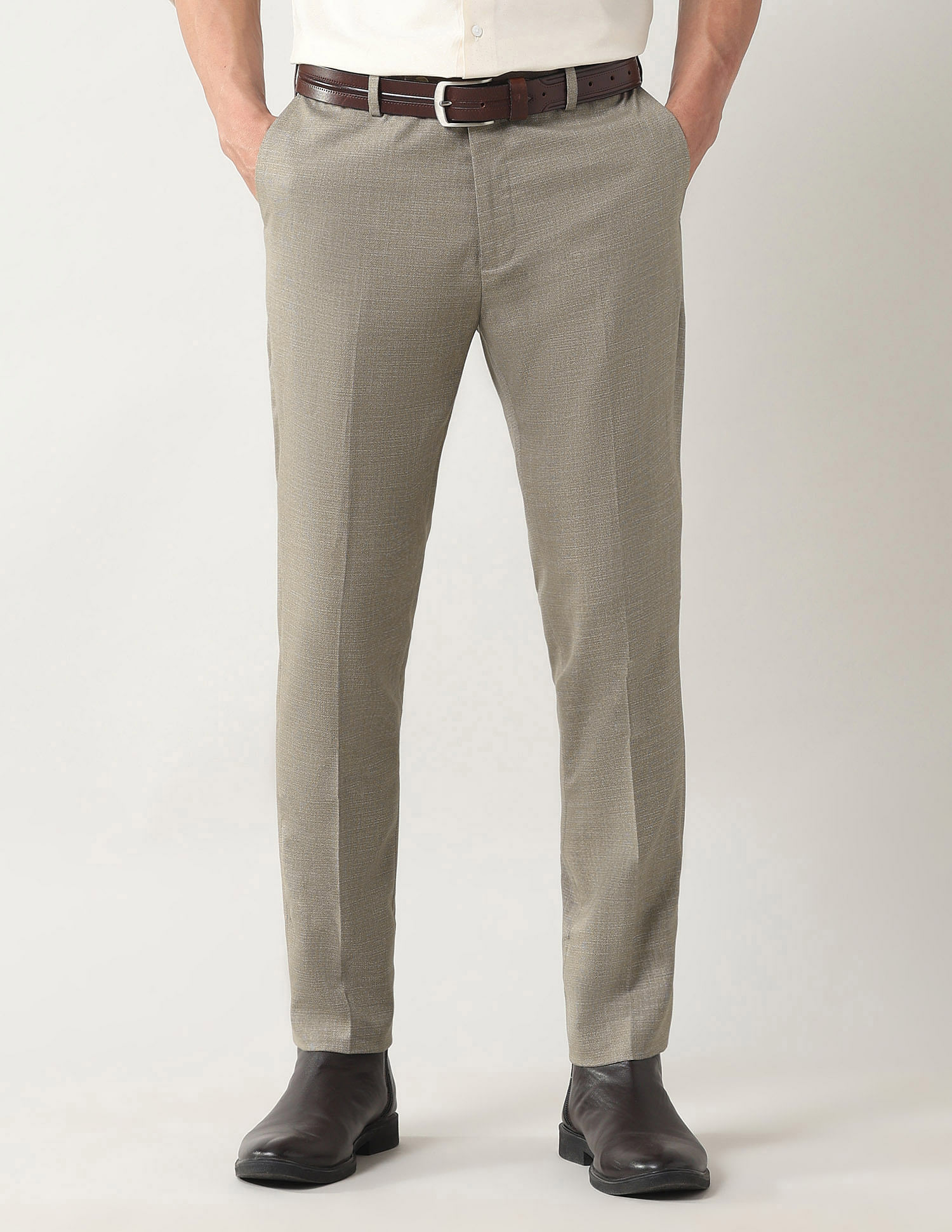 Arrow Mid Rise Slim Fit Trousers