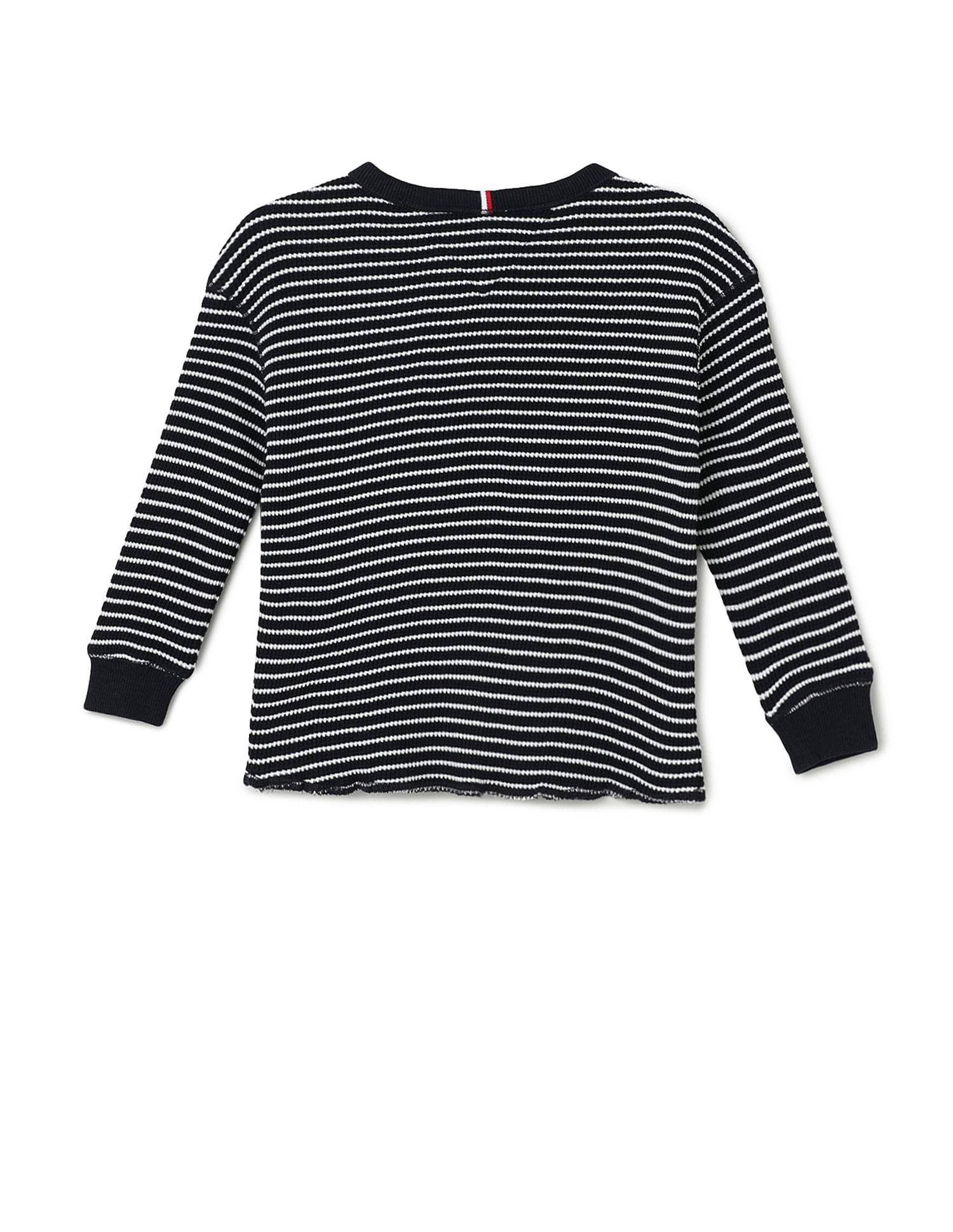 Tommy Hilfiger Kids Horizontal Stripe Waffle Cotton T-Shirt